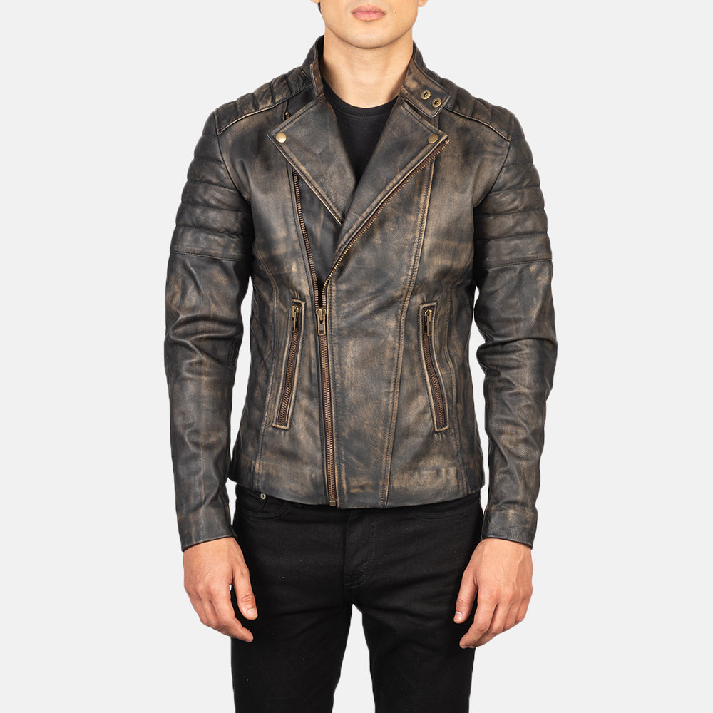 Mitsumine Vintage Leather Blouson Jacket Brown Lambskin G-1
