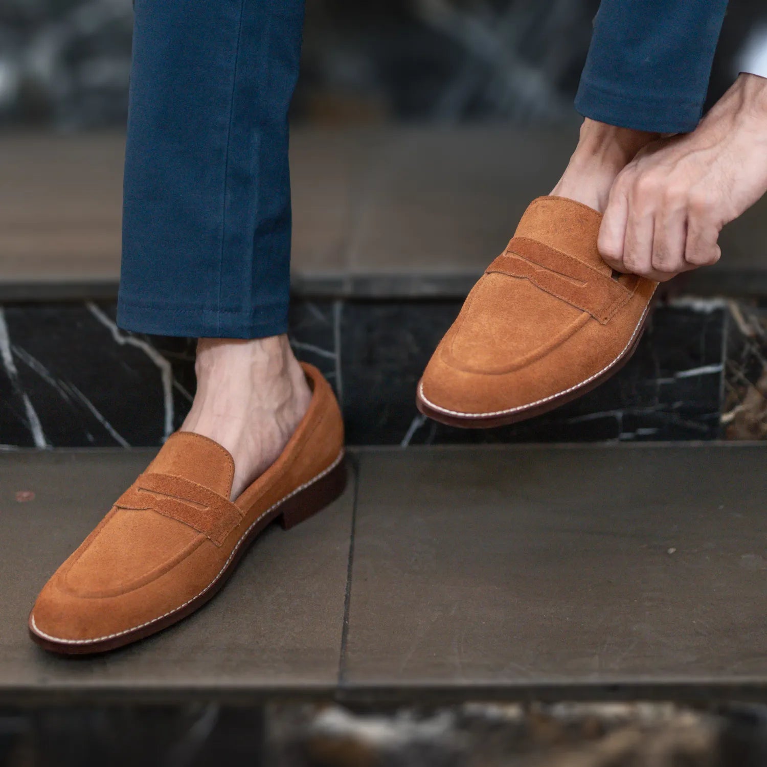 Baxton Brown Suede Leather Loafers The Jacket Maker Baxton Brown Suede Leather Loafers The Jacket Maker