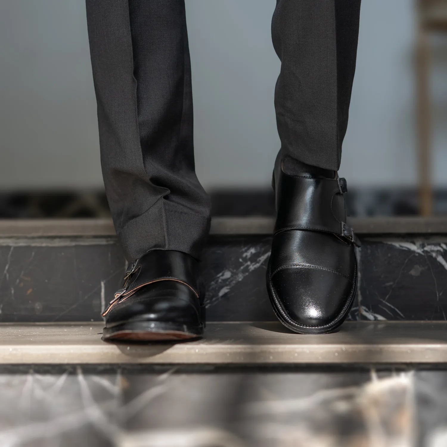 Boston Double Monk Strap Black Leather Shoes The Jacket Maker Boston Double Monk Strap Black Leather Shoes The Jacket Maker