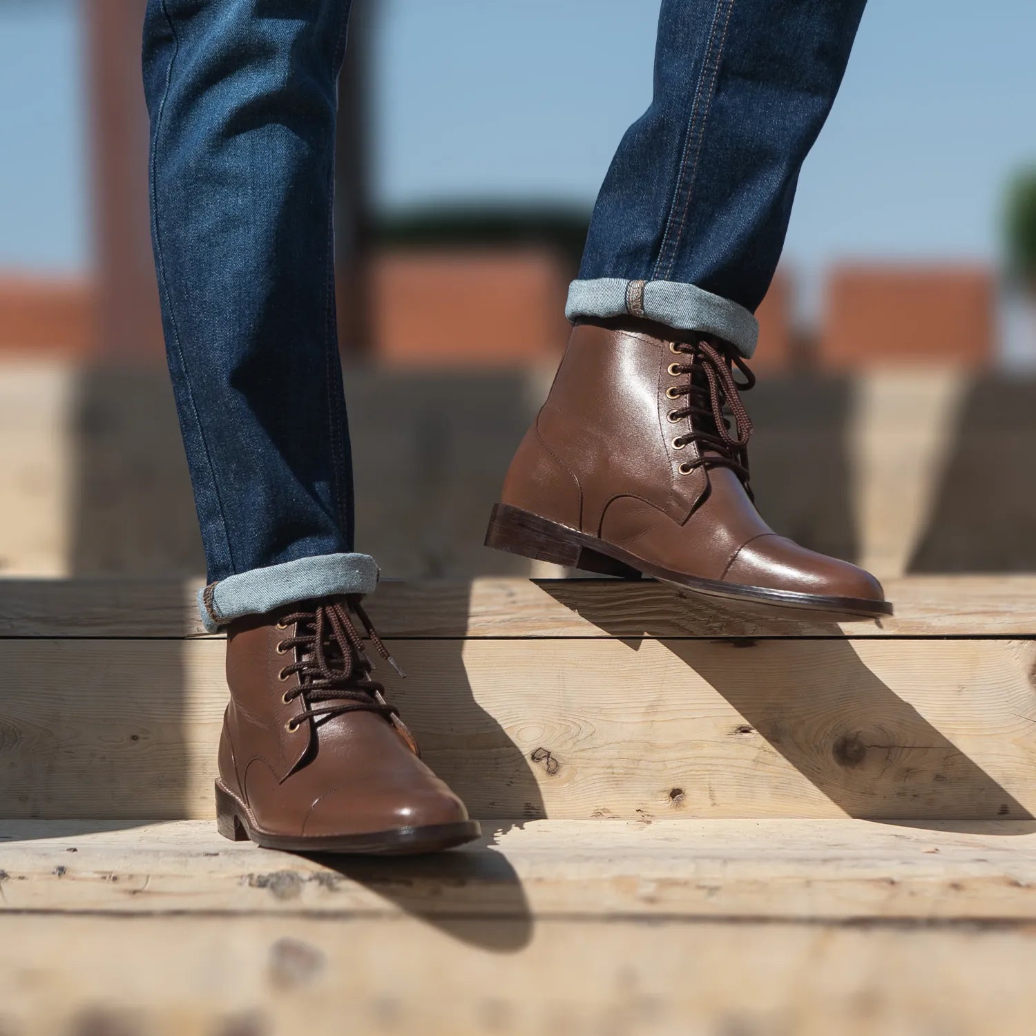 Knight Derby Brown Leather Boots The Jacket Maker Knight Derby Brown Leather Boots The Jacket Maker