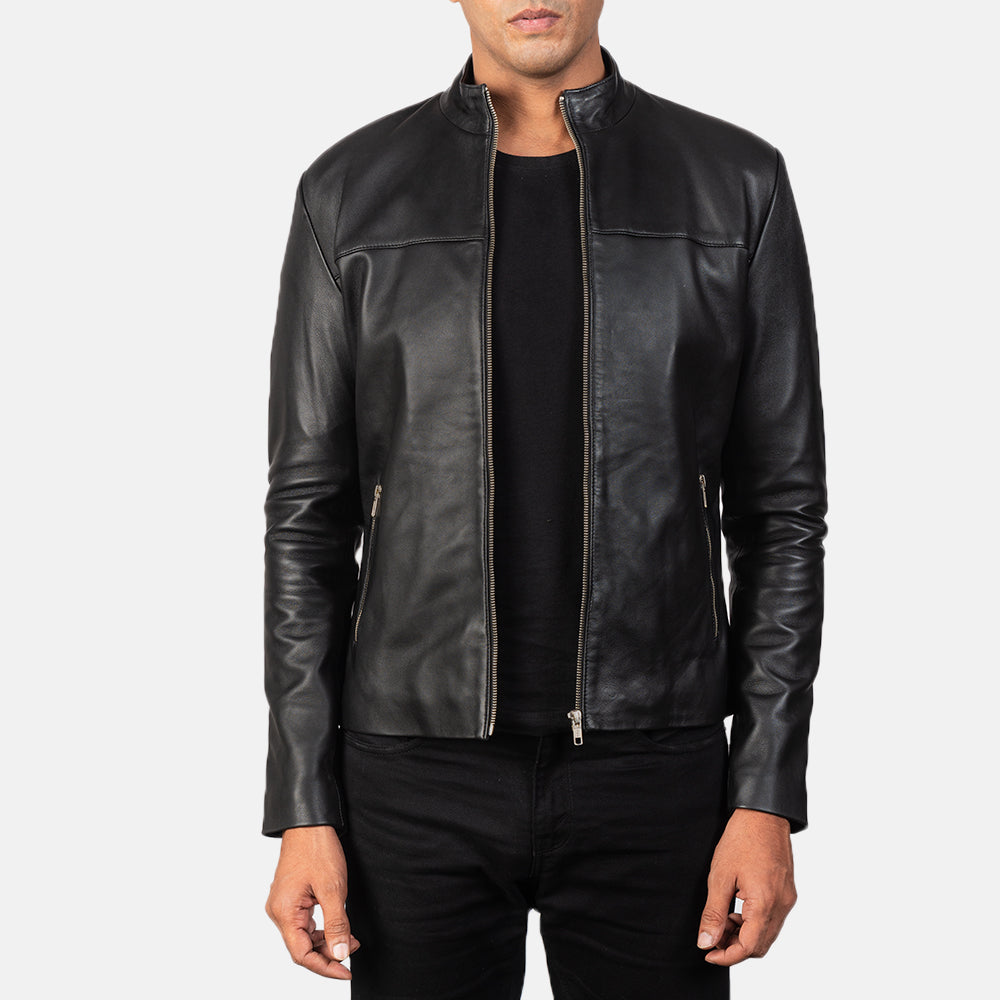 Men's Adornica Black Leather Biker Jacket – The Jacket Maker