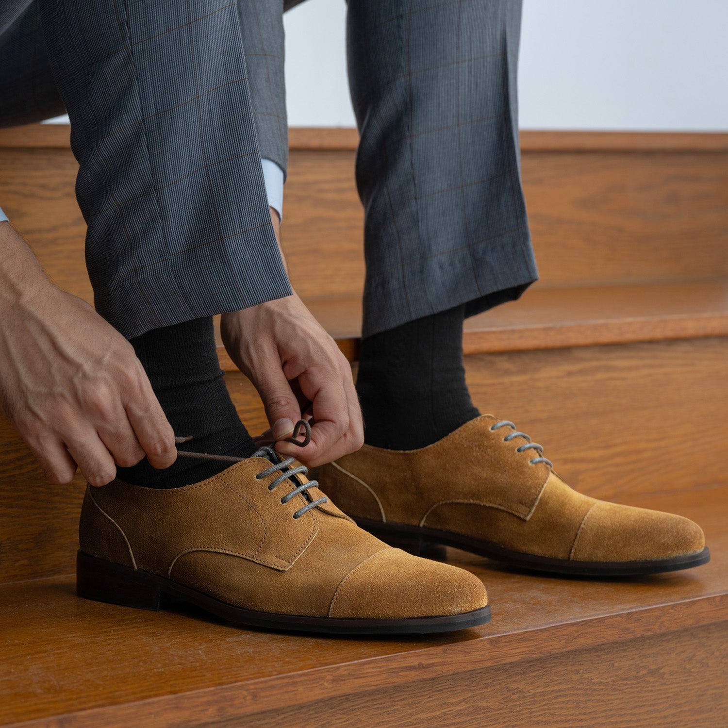 Attorney Derby Brown Suede Leather Shoes – StudGuard – The Jacket Maker