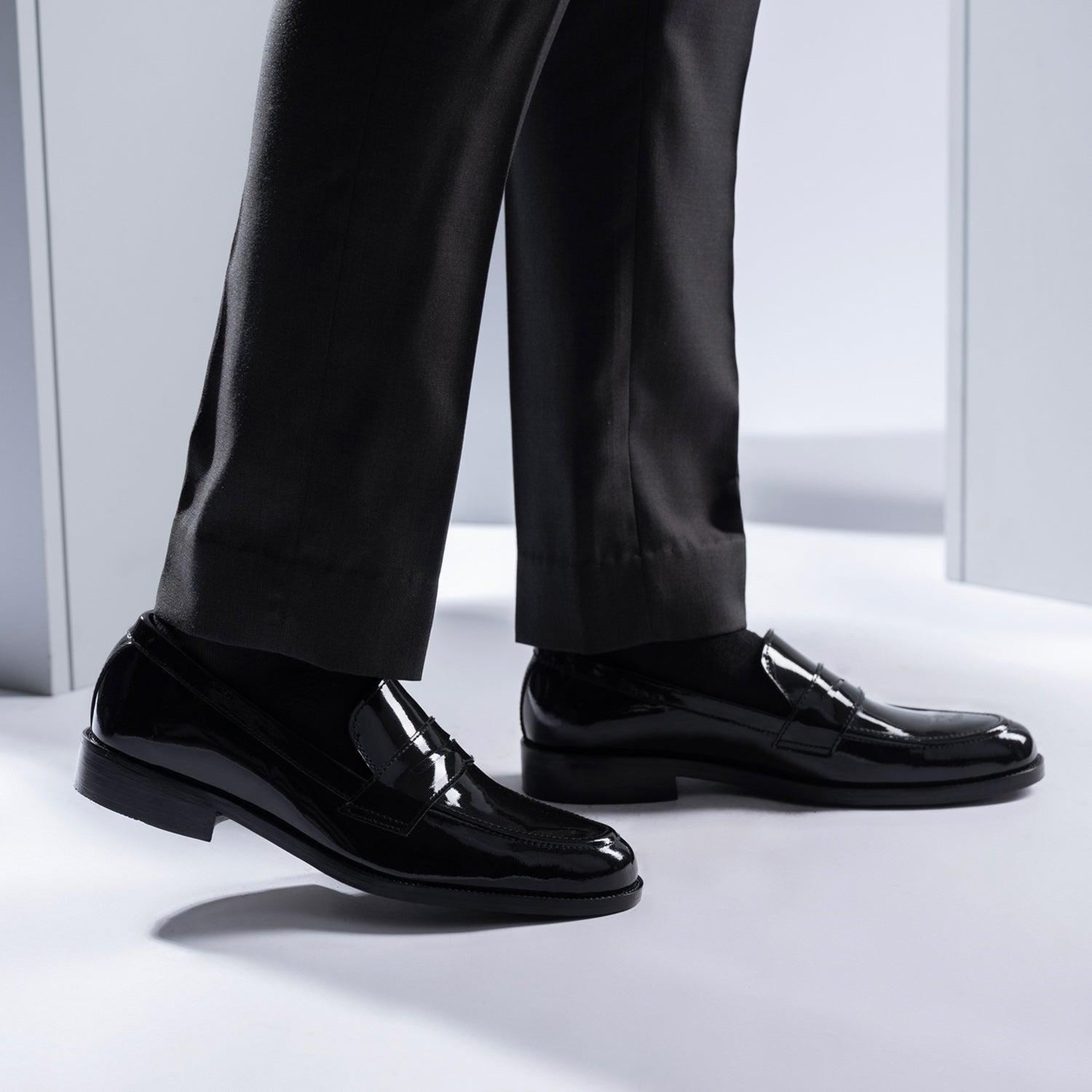 mens black dress loafers Shop The Lapel Project Shoes yet traditional style of the polished faux leather uppers paired with handcrafted accents create a look that is as sleek as it is timeless Joseph Abboud Mens Moc Toe