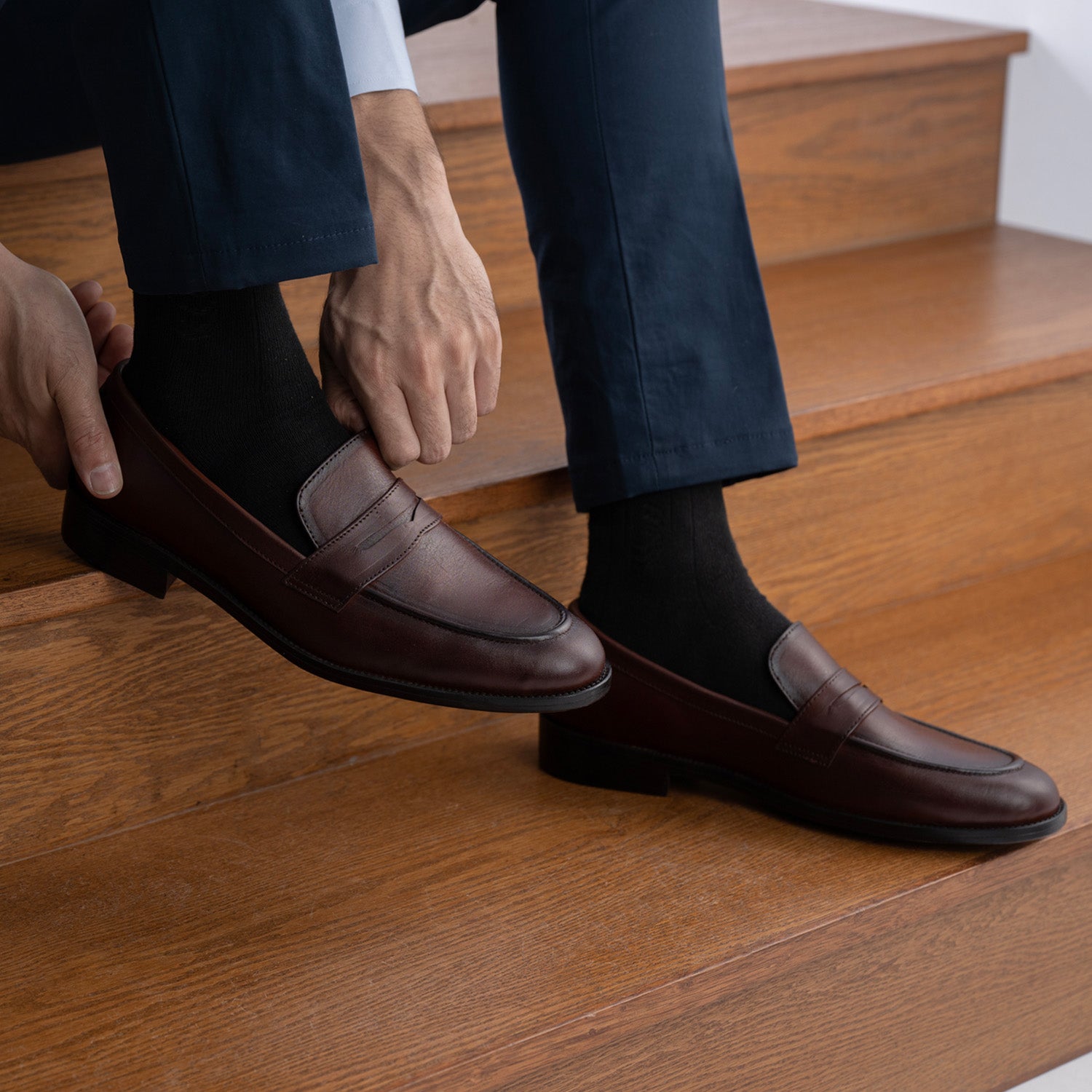 Baxton Burnished Brown Leather Loafers The Jacket Maker Baxton Burnished Brown Leather Loafers The Jacket Maker
