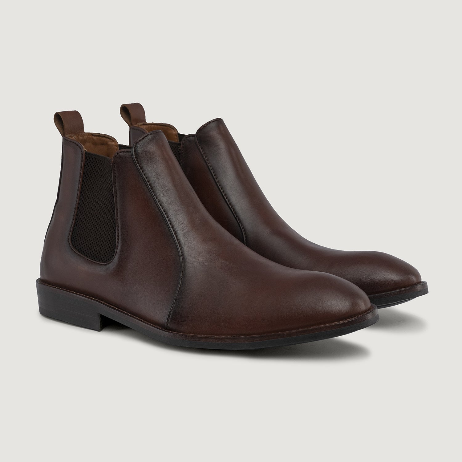 Clarkson Chelsea Brown Burnished Leather Boots StudGuard For 