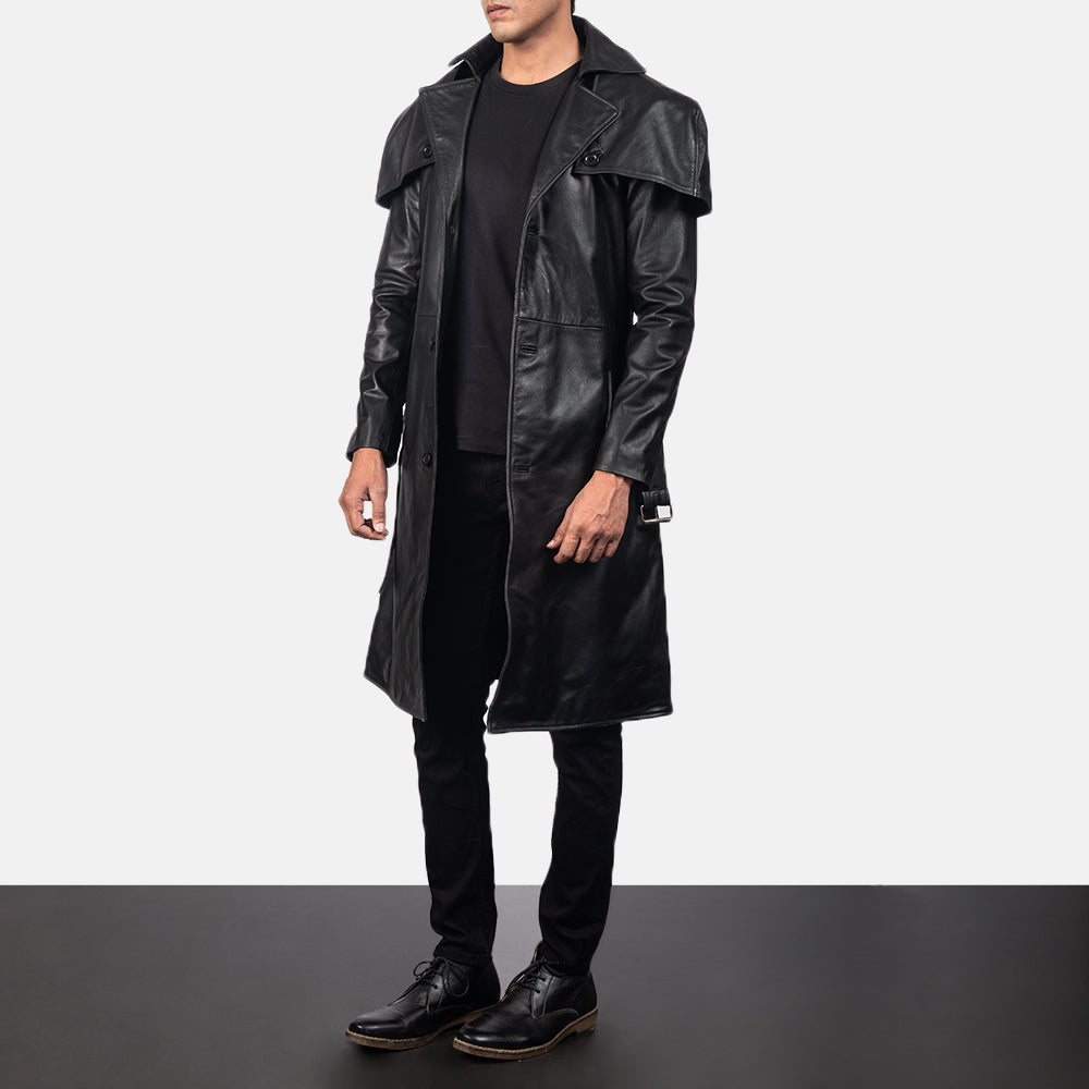 Men's Deux Black Leather Duster – The Jacket Maker