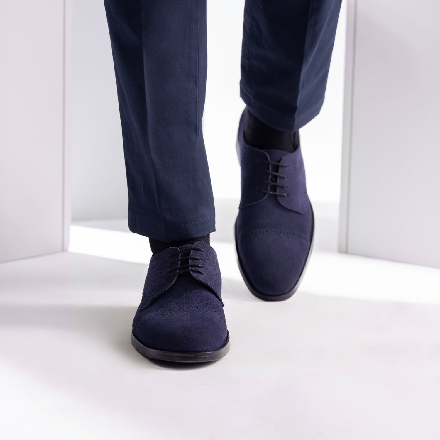 J. Crew Men\'s Dark Blue Suede Derby Shoes Ludlow Derbys In Suede For Men | J.Crew main image 2