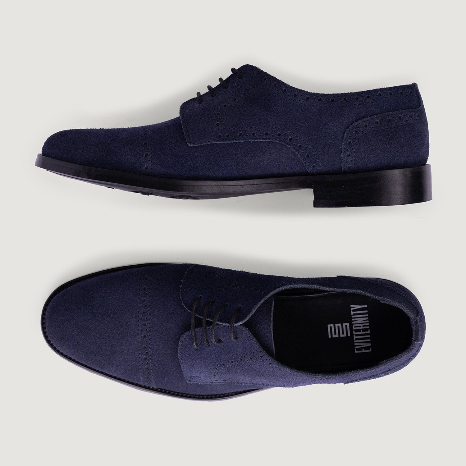 Dirk Brogues Derby Blue Suede Leather Shoes For Men – The 