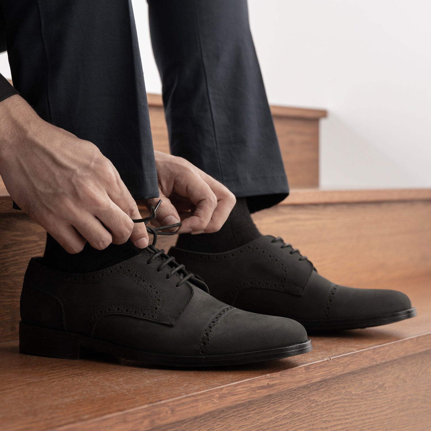 Dirk Brogues Derby Matte Black Nubuck Leather Shoes StudGuard For Men The Jacket Maker Dirk Brogues Derby Matte Black Nubuck Leather Shoes StudGuard For Men The Jacket Maker