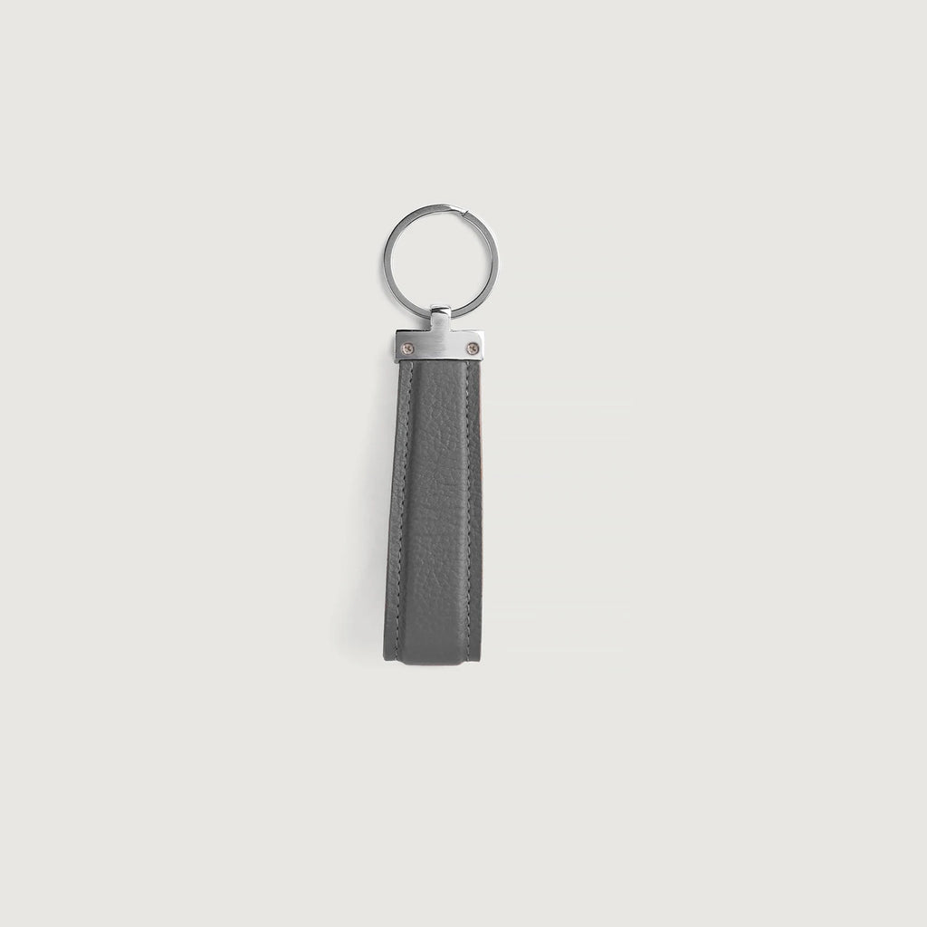 Grey Keychains Elroy Grey Leather Keychain For Men & Women - The Jacket Maker