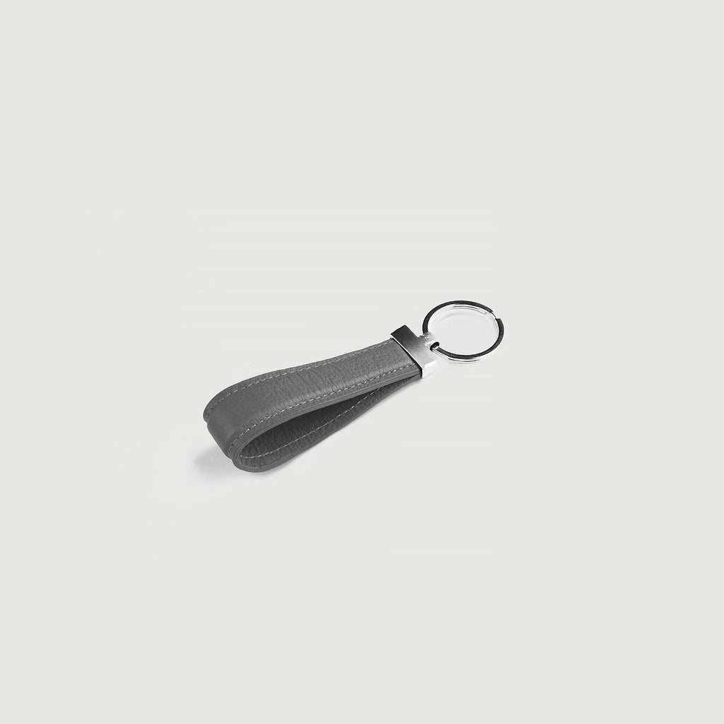 Grey Keychains Elroy Grey Leather Keychain For Men & Women - The Jacket Maker