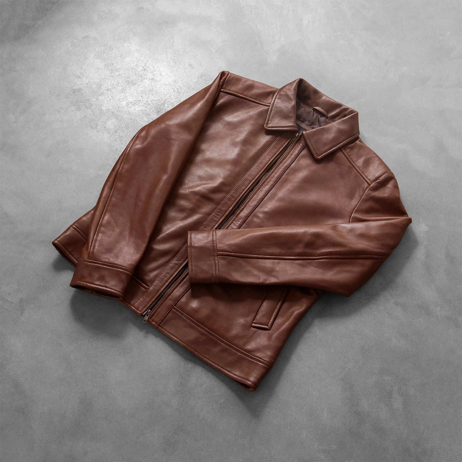 The Jacket Maker Mens Inferno Brown Leather Jacket The Jacket Maker Mens Inferno Brown Leather Jacket