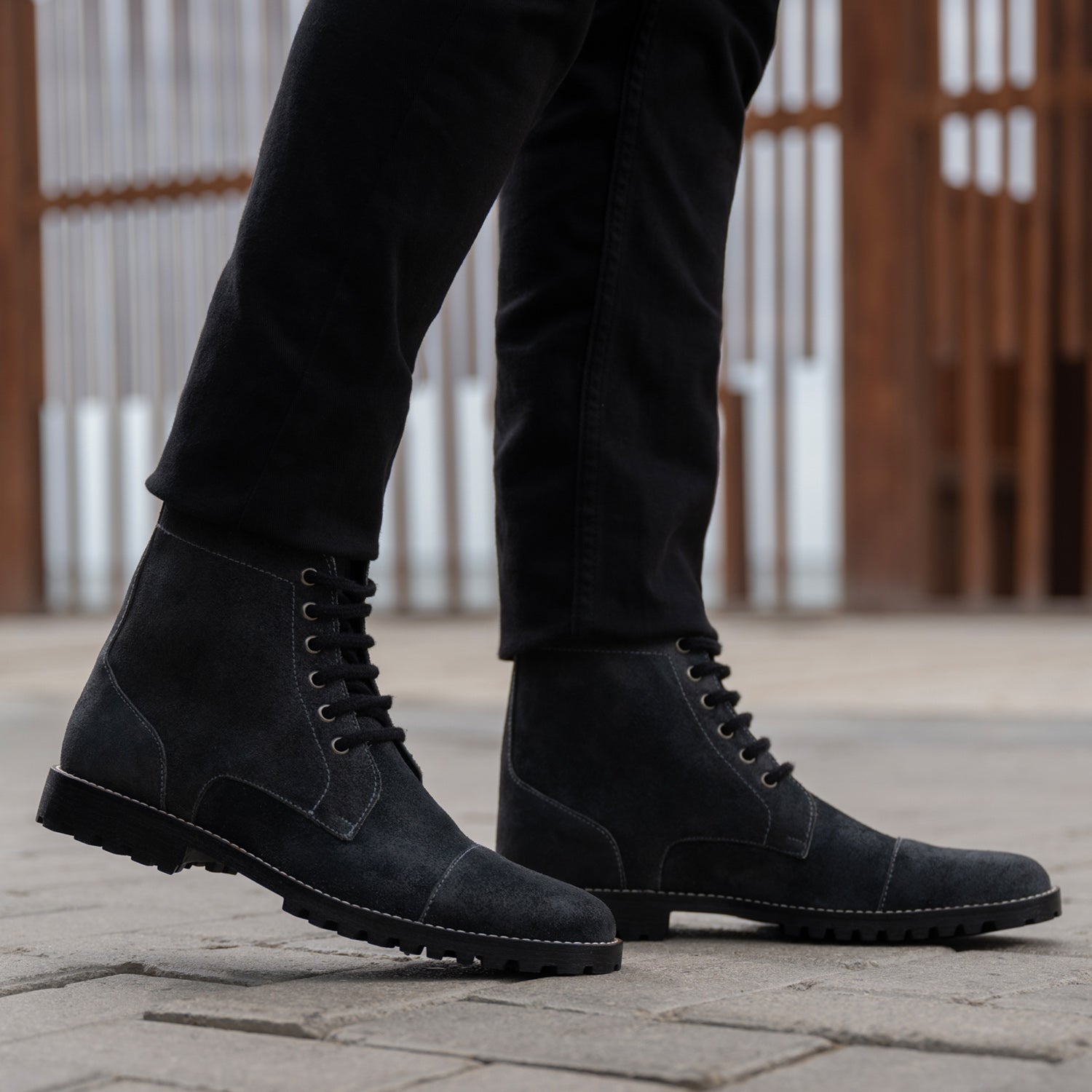 靴 Leather Derby Boots Men's Motorcycle Leather Chukka Boots Derby Oxfords Dress