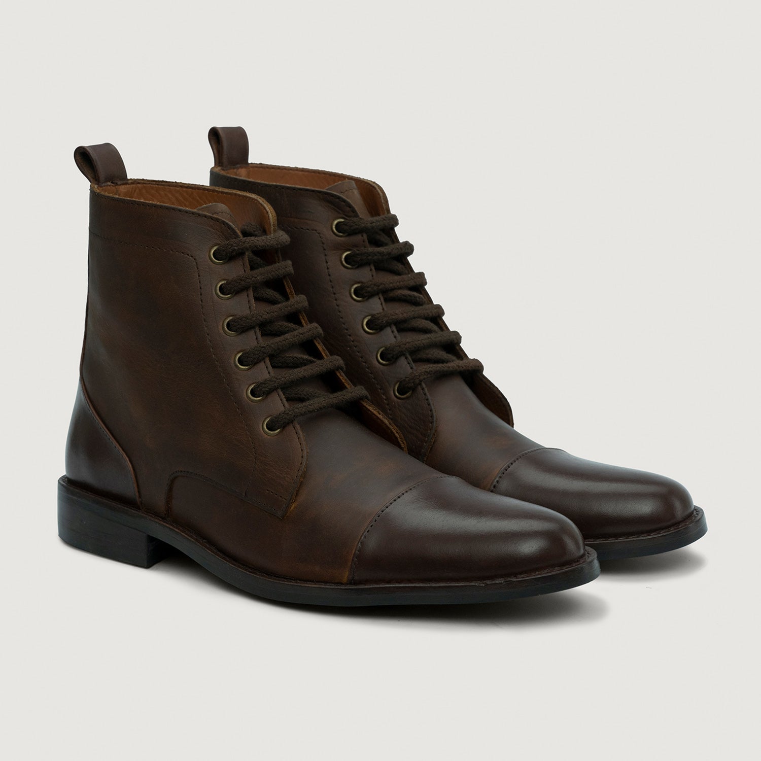 Knight Derby Hybrid Brown Leather Boots – StudGuard – The Jacket Maker