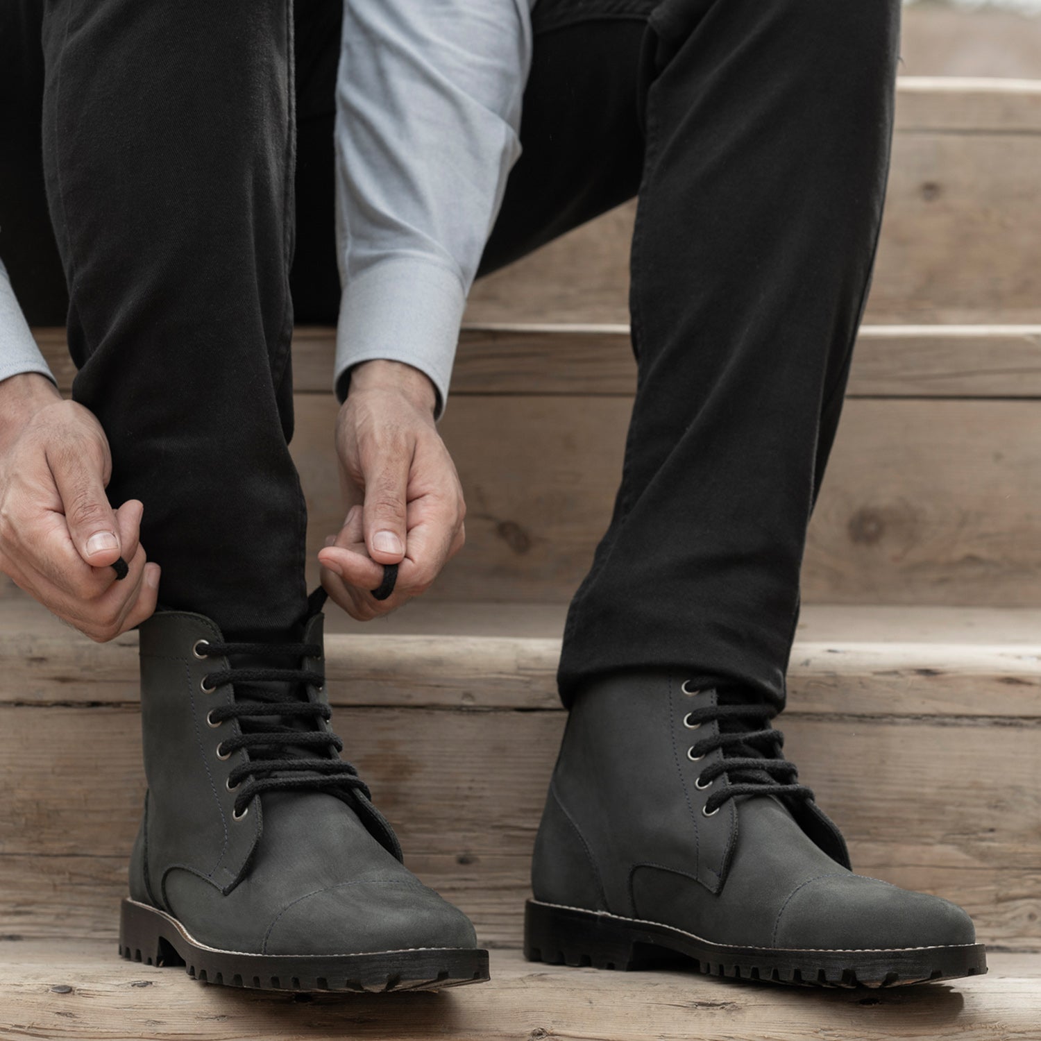black casual dress boots Florsheim Lodge Cap Toe Lace Up Boot, Black 14286-010  Route 5 Boots &  Shoes