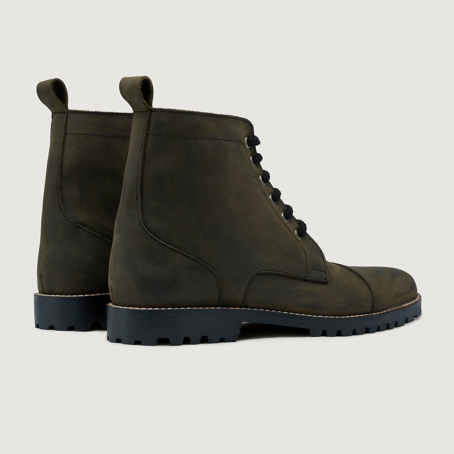 Knight Derby Olive Green Pullup Leather Boots TerraGrip For 
