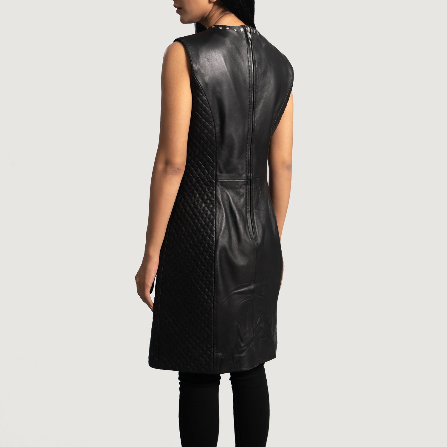 Women's Luxe Black Leather Dress – The Jacket Maker