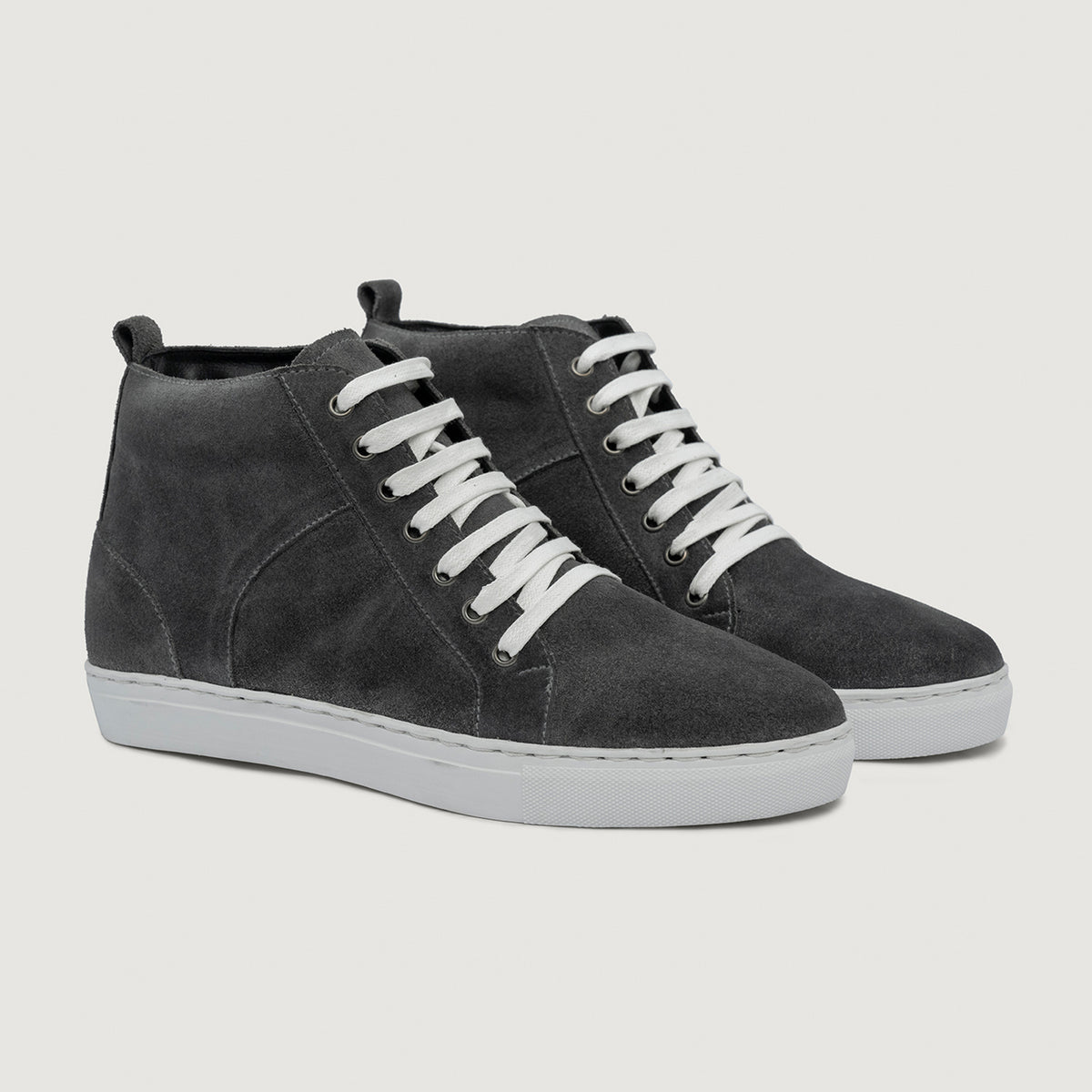 Sorel 10 High Top Men’s Sneakers Shoes Handcrafted Leather Suede Gray Black Marty High Top Grey Suede Leather Sneakers For Men – The  main image 3