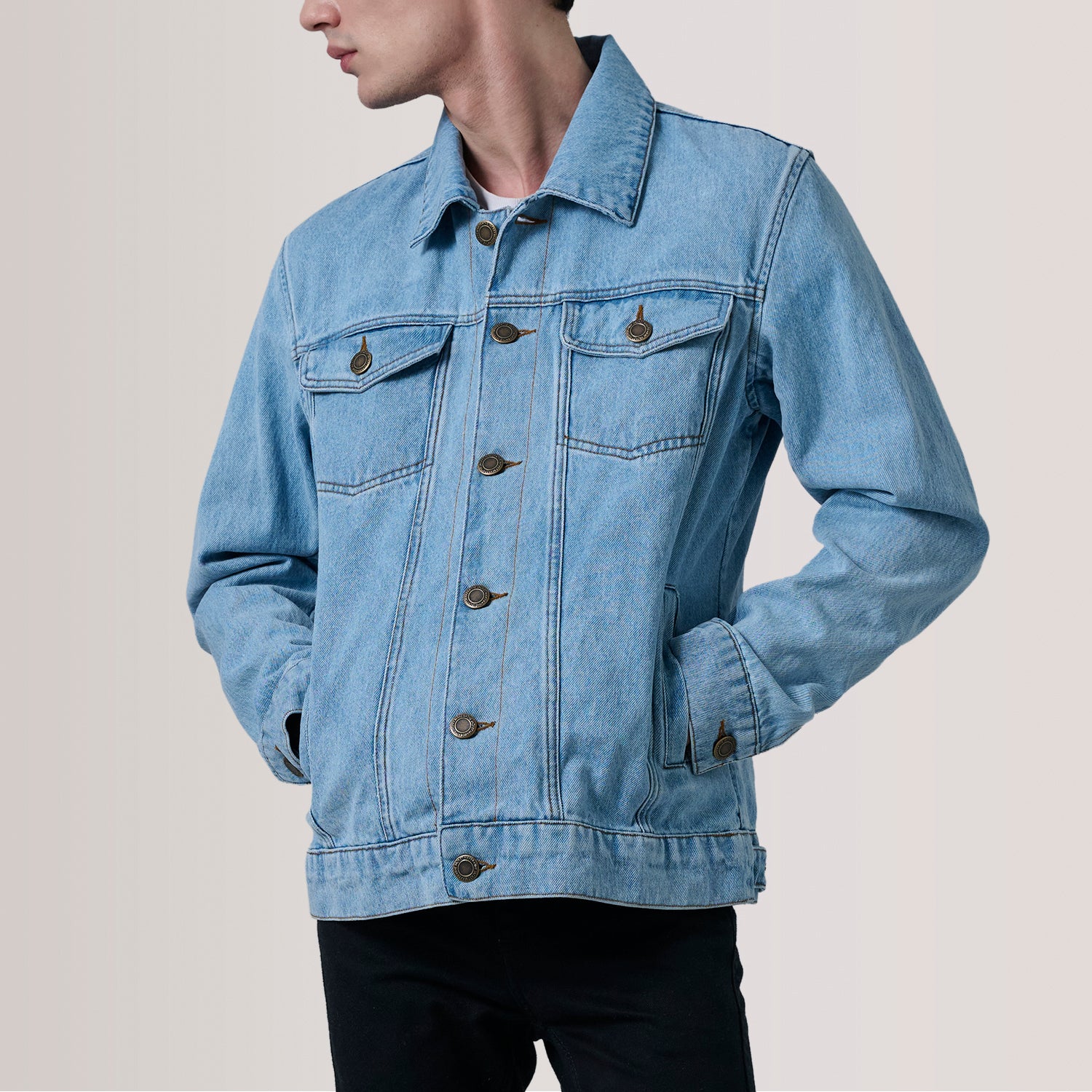 Conard Light Blue Denim Trucker Jacket For Men -The Jacket Maker United States Conard Light Blue Denim Trucker Jacket For Men -The Jacket Maker United States