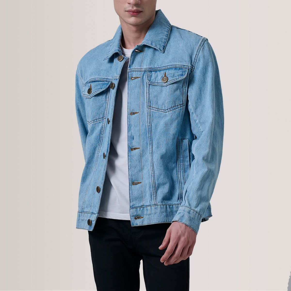 Conard Light Blue Denim Trucker Jacket For Men -The Jacket Maker