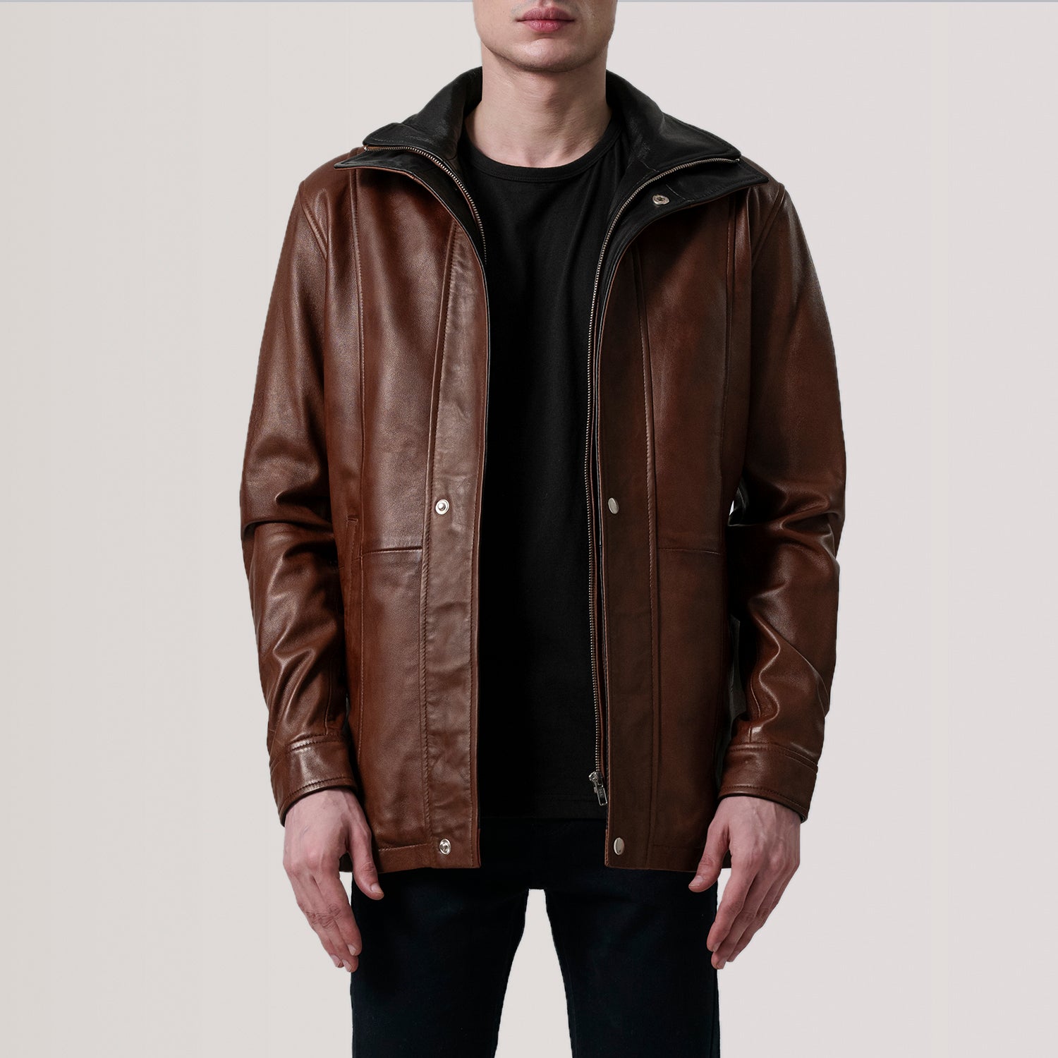 mens brown leather dress jacket Mens Brown Leather Shirt Jacket TheBougees
