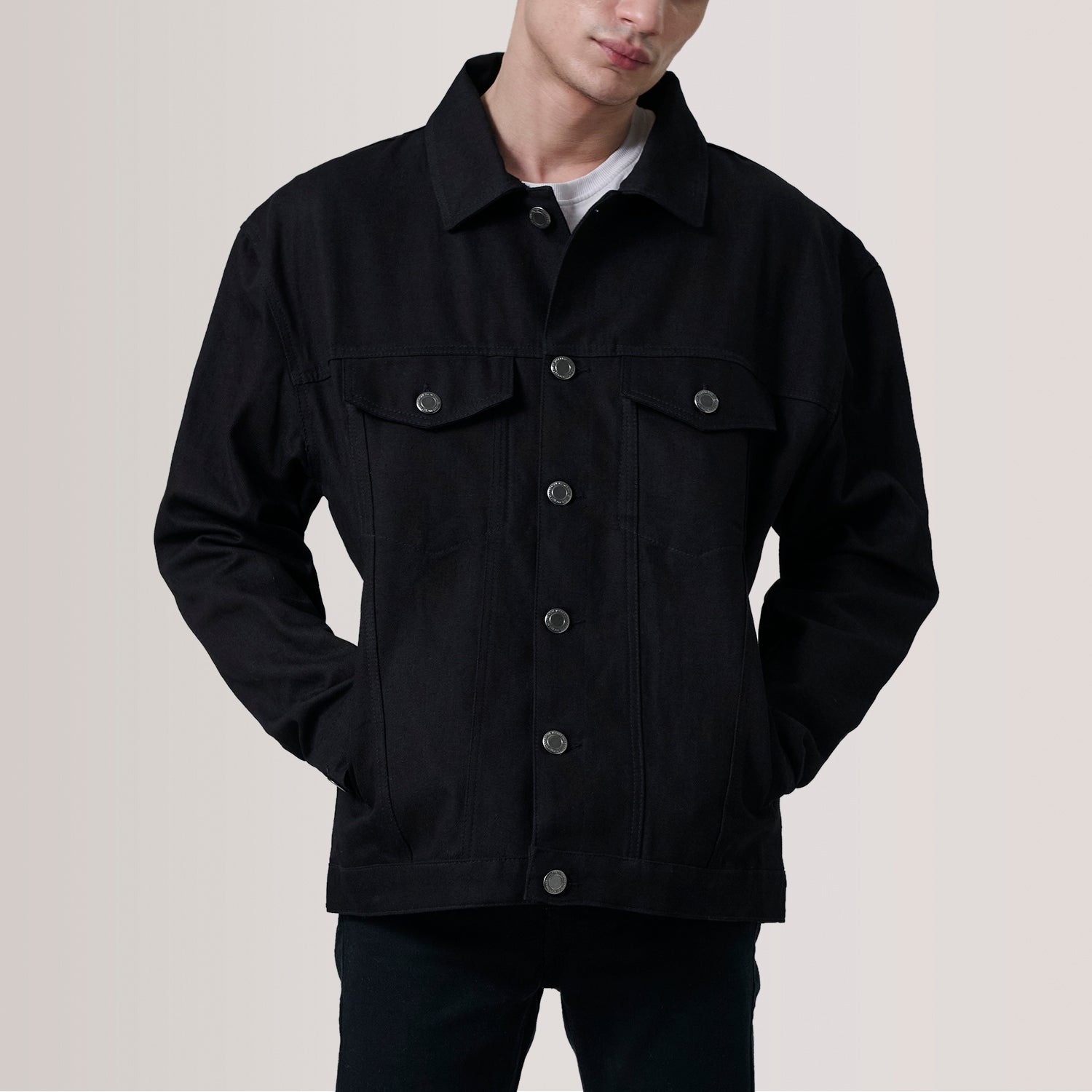 Eddie Black Oversized Denim Trucker Jacket For Men -The Jacket