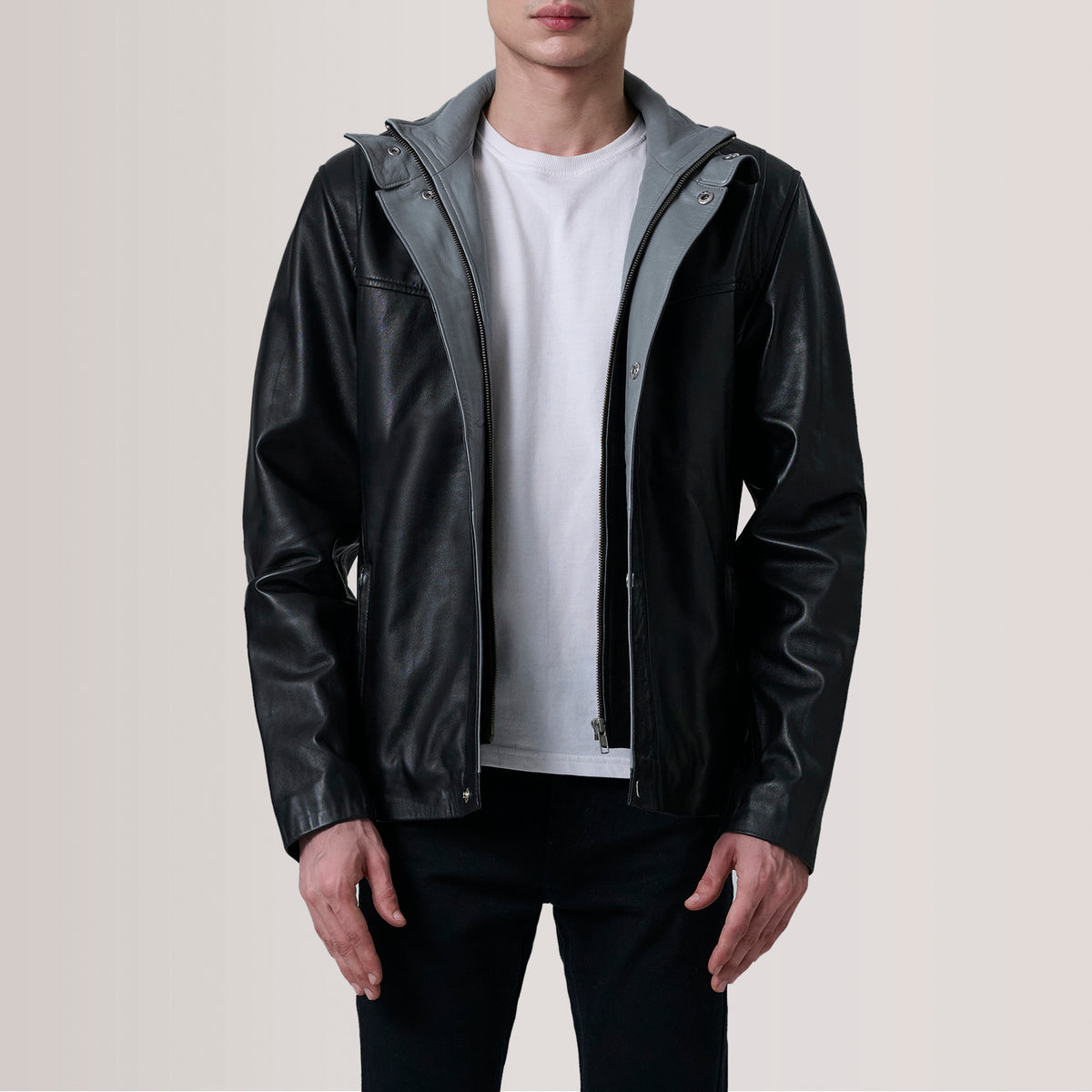 Henrik Black Leather Cafe Racer For Men -The Jacket Maker United