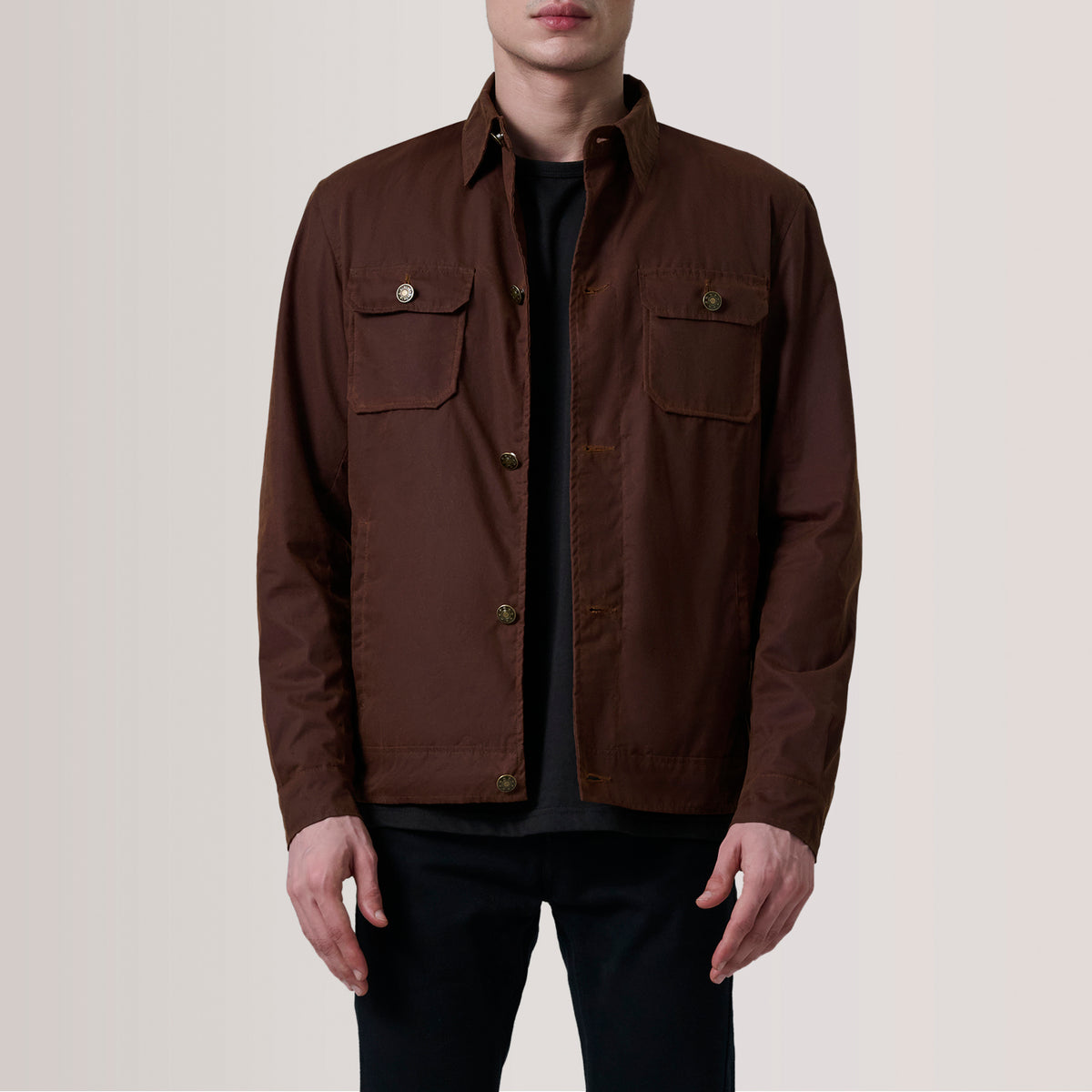 Irwin Brown Waxed Canvas Field Jacket For Men -The Jacket Maker United ...