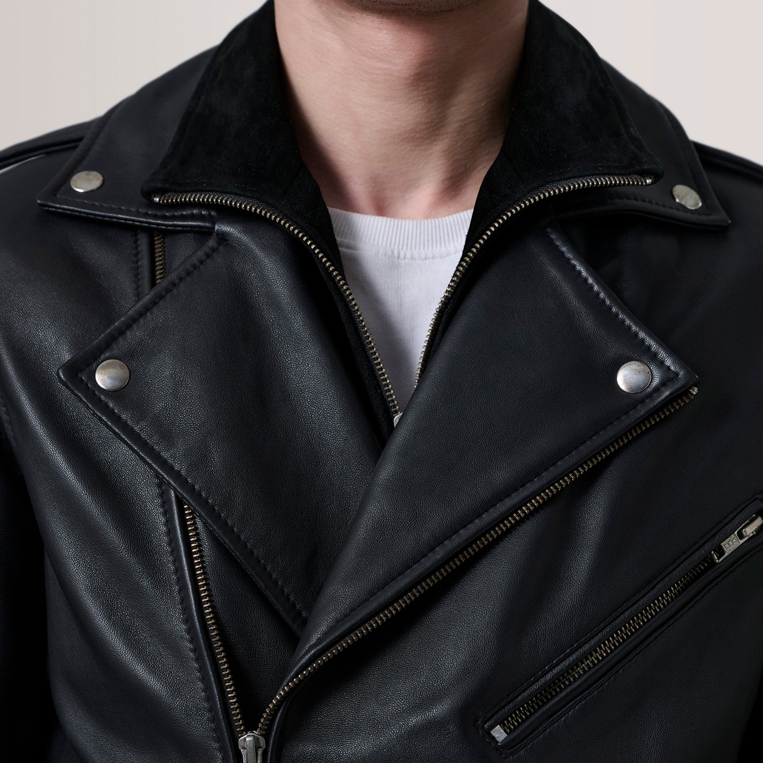 Kole Black Leather Double Rider Jacket For Men -The Jacket Maker