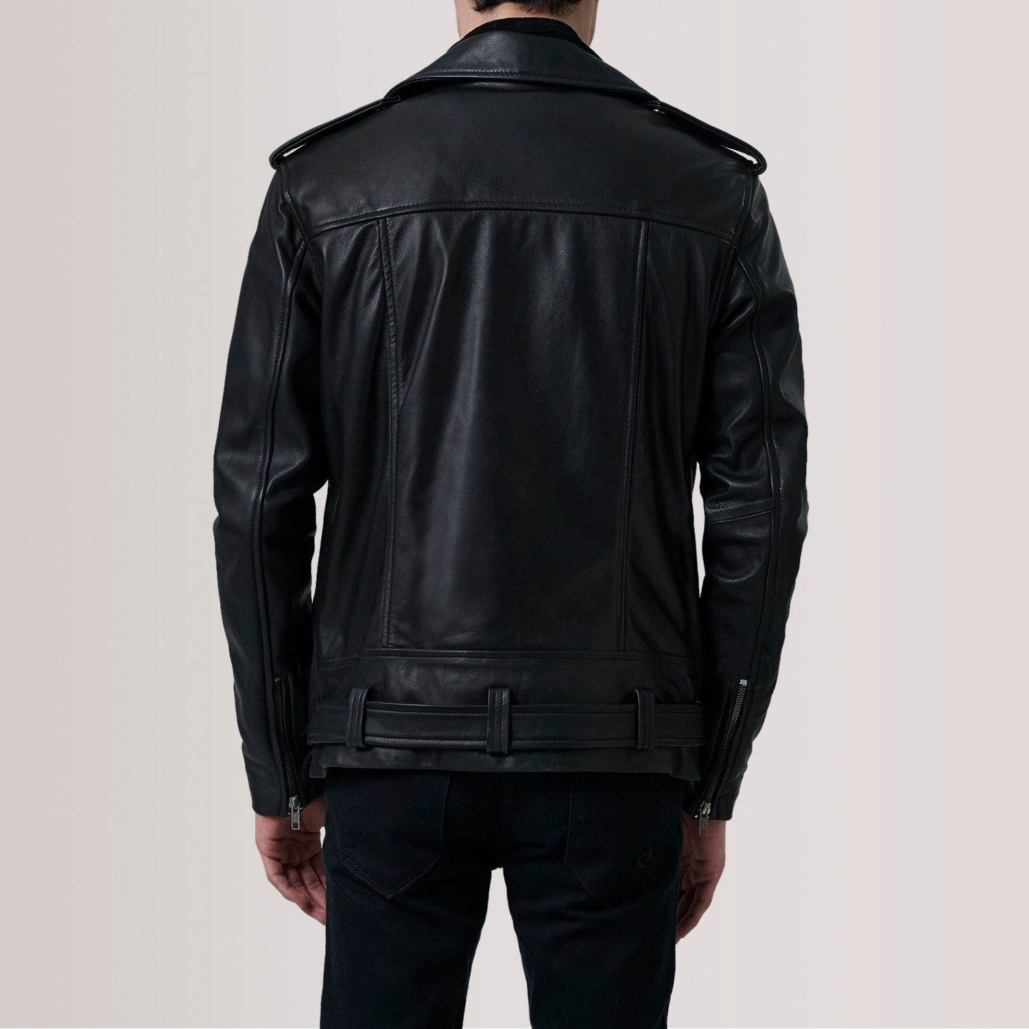 Kole Black Leather Double Rider Jacket For Men -The Jacket Maker