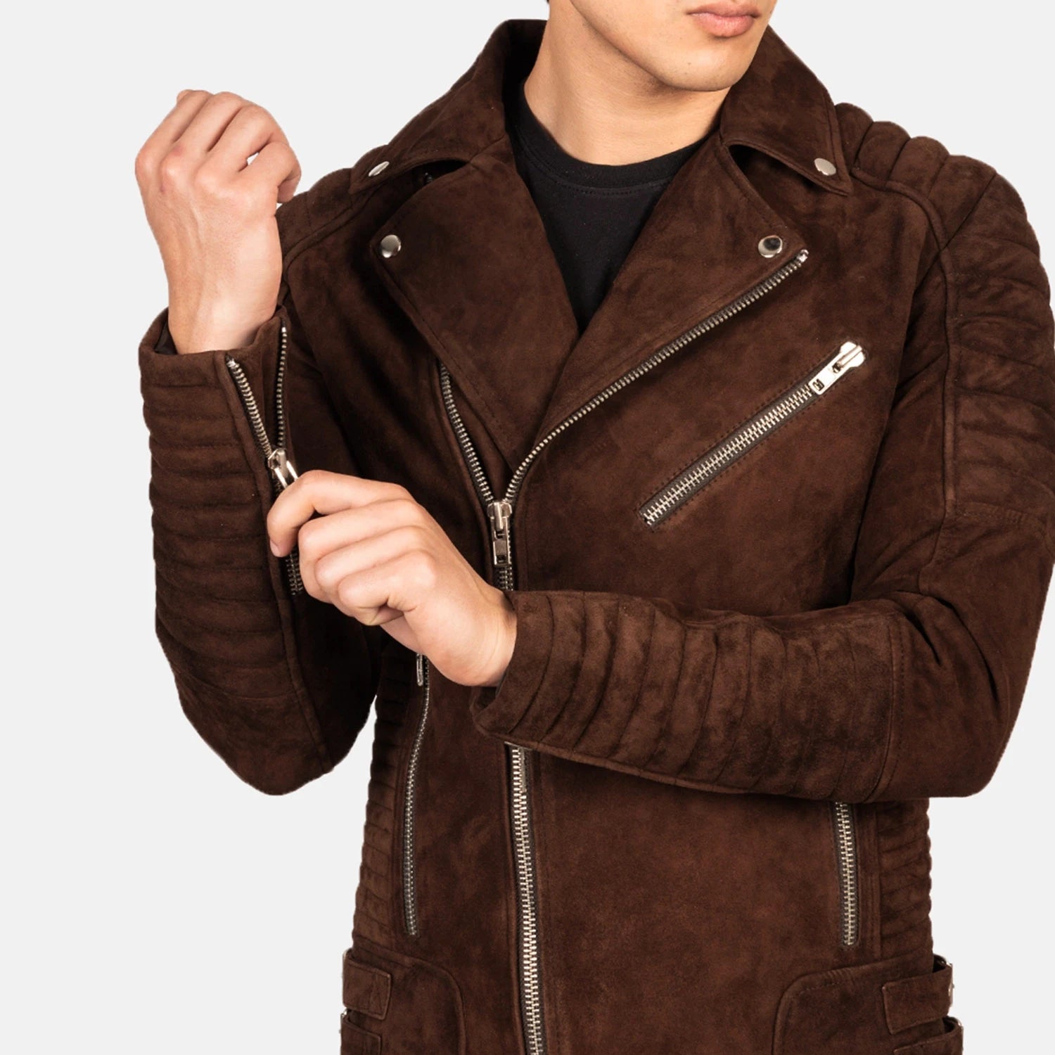 Men's Armand Mocha Suede Biker Jacket – The Jacket Maker Men's Armand Mocha Suede Biker Jacket – The Jacket Maker