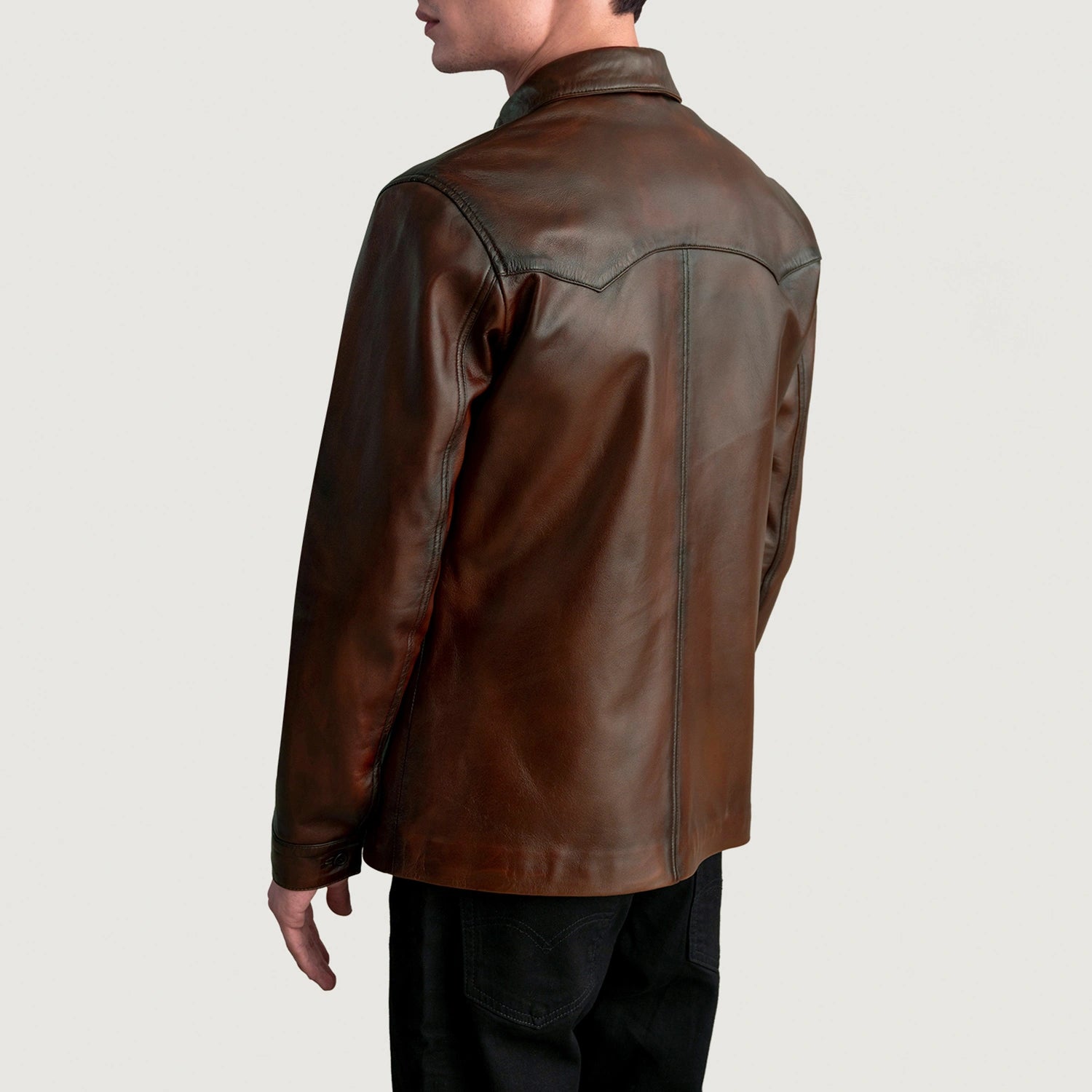 Bronco Distressed Brown Leather Shirt For Men – The Jacket Maker Bronco Distressed Brown Leather Shirt For Men – The Jacket Maker