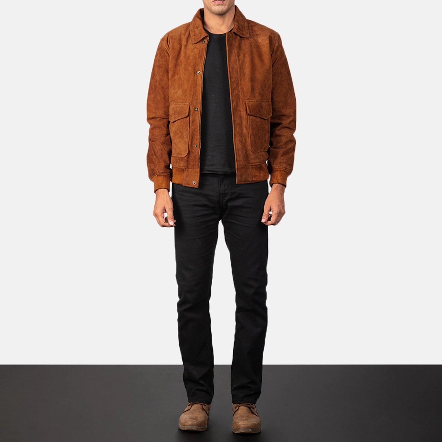ジャケット・アウター TYPE A-2 flight jacket brown suede U.S.A A-2 Cedar Gentlemen's Jacket | Leather Suede Bomber Jacket