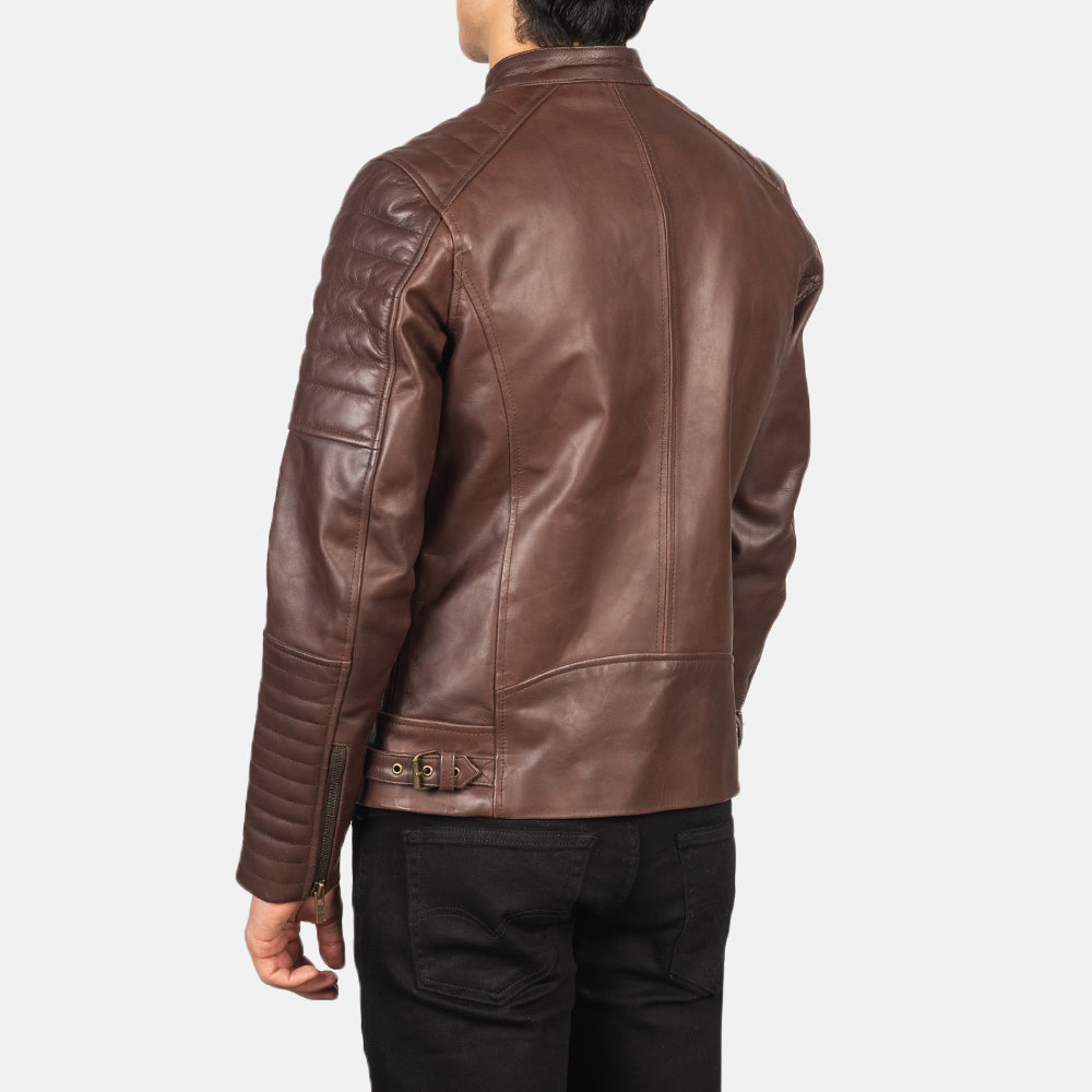 Men's Damian Brown Leather Biker Jacket – The Jacket Maker