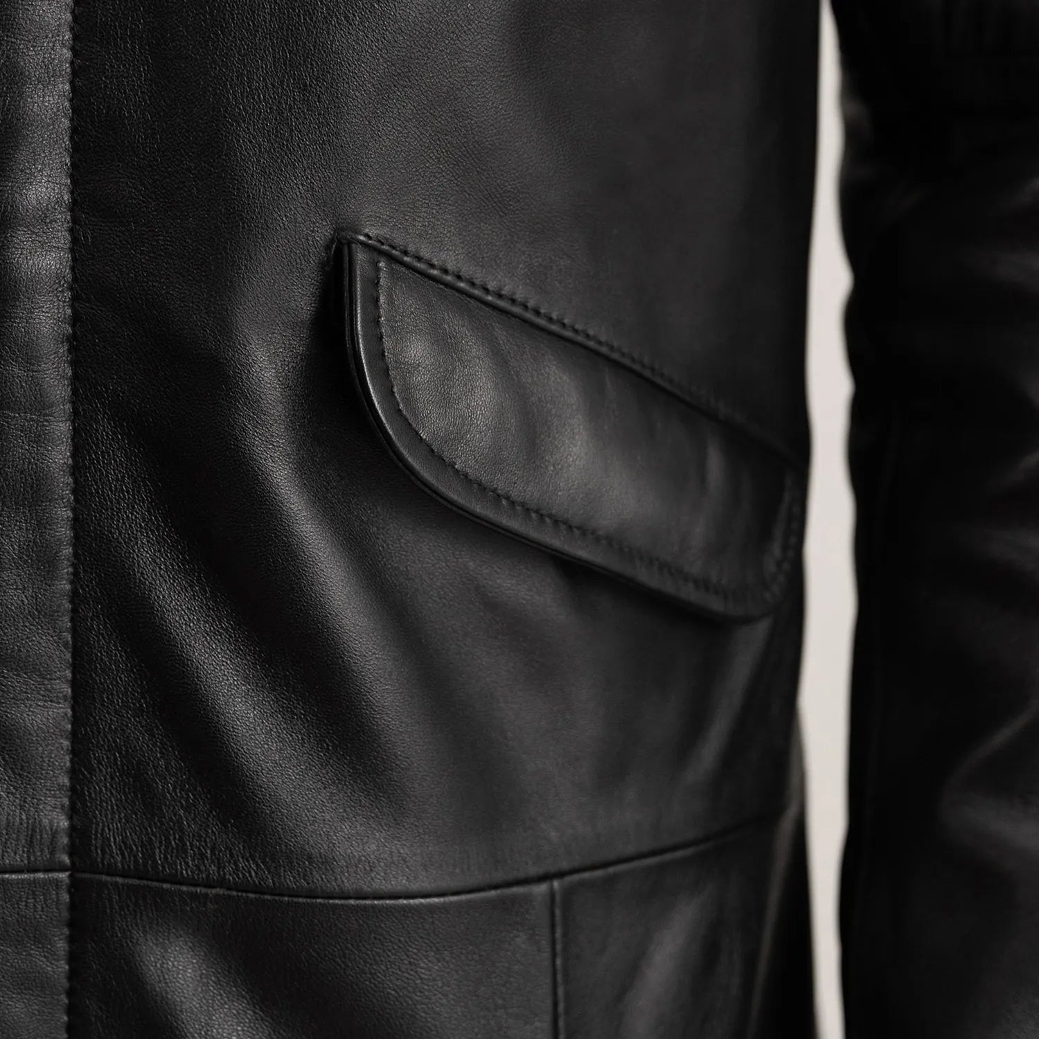 Delvin Black Leather Parka - The Jacket Maker