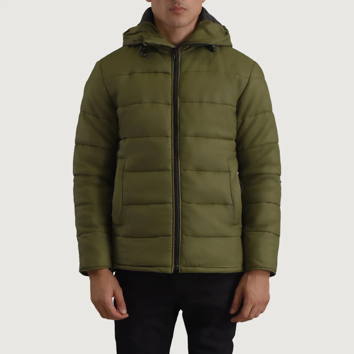 Erico Green Hooded Puffer Jacket For Men - The Jacket Maker