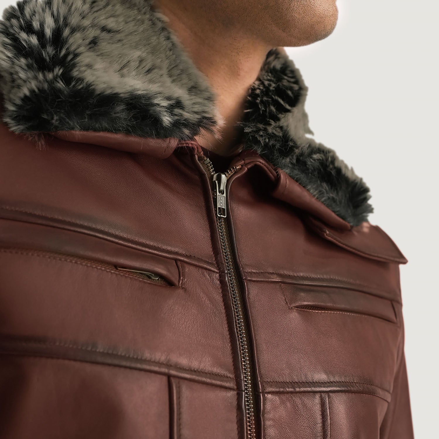 Men's Evan Hart Fur Brown Leather Jacket – The Jacket Maker