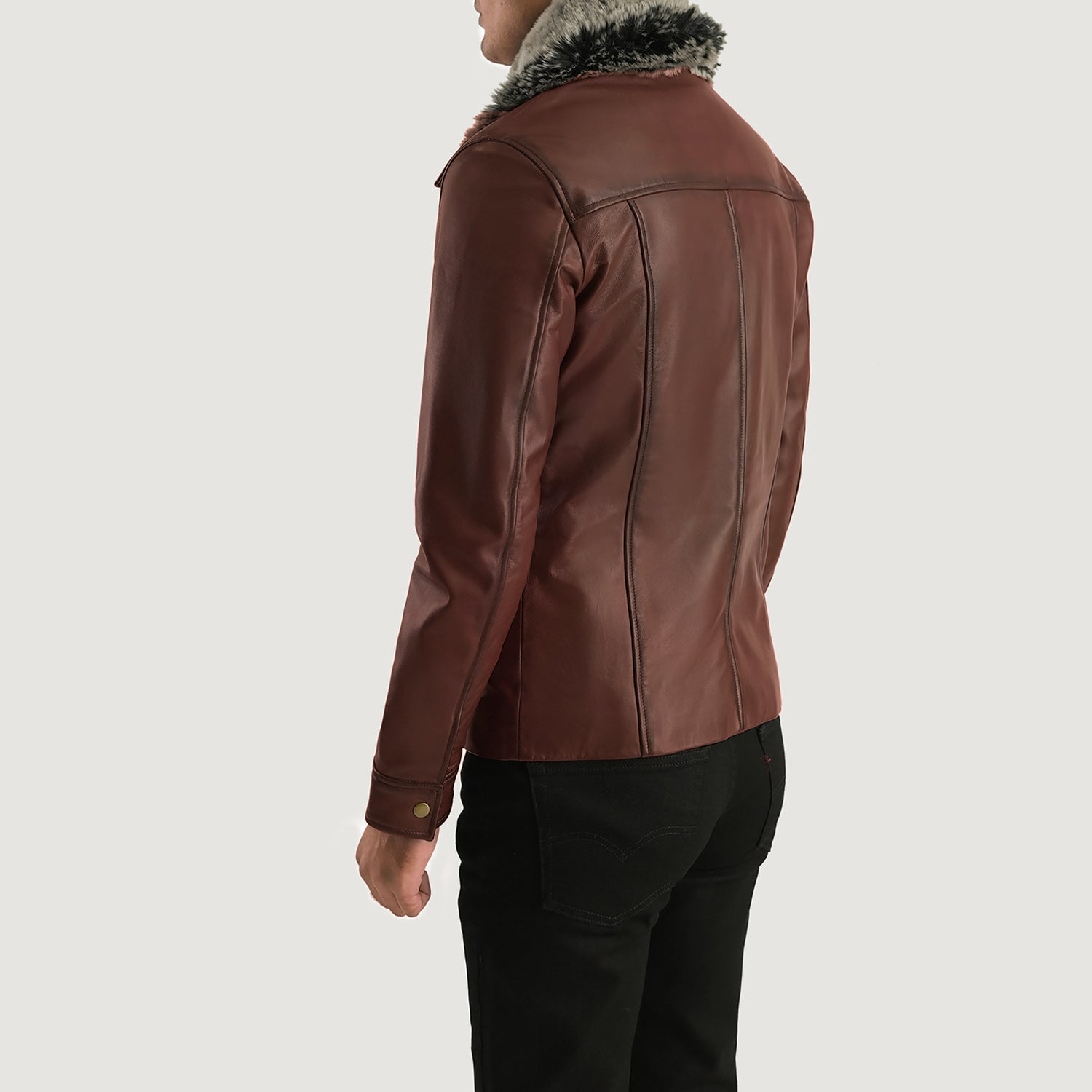 Men's Evan Hart Fur Brown Leather Jacket – The Jacket Maker