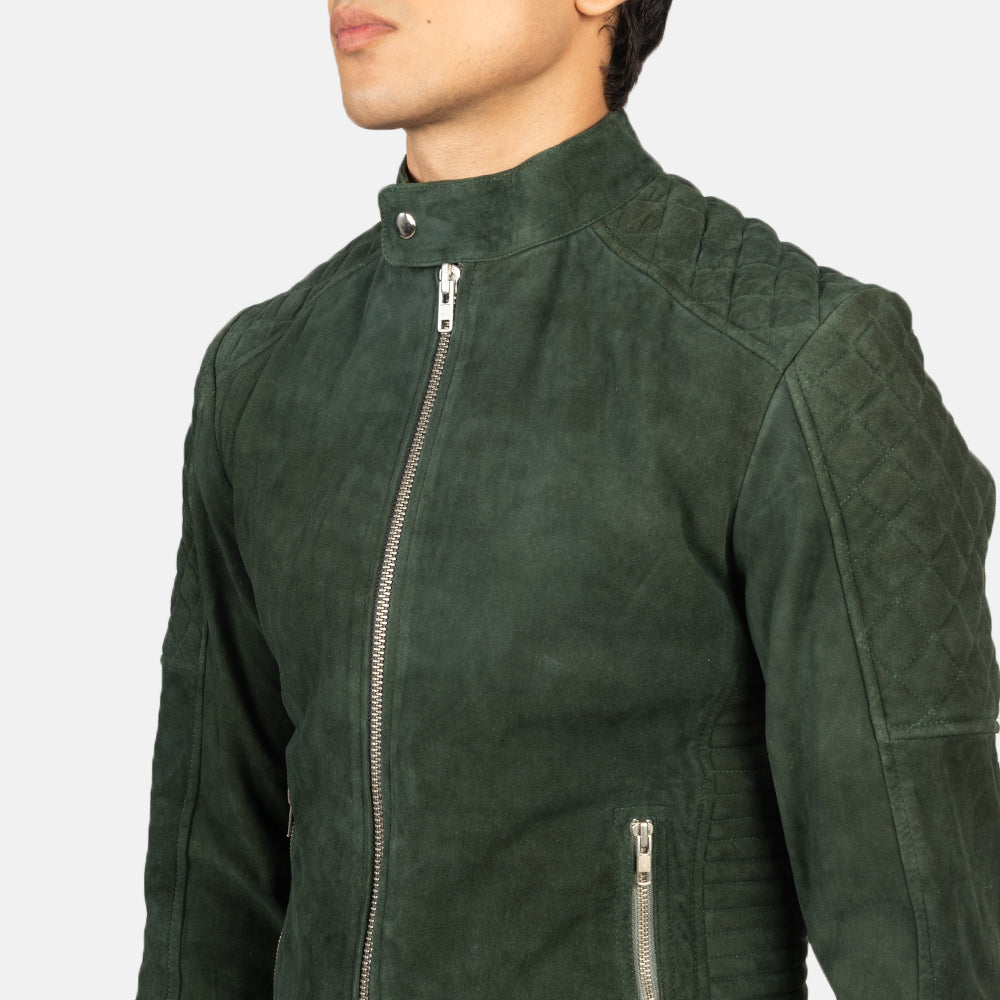 Men's Fernando Quilted Green Suede Biker Jacket – The Jacket Maker