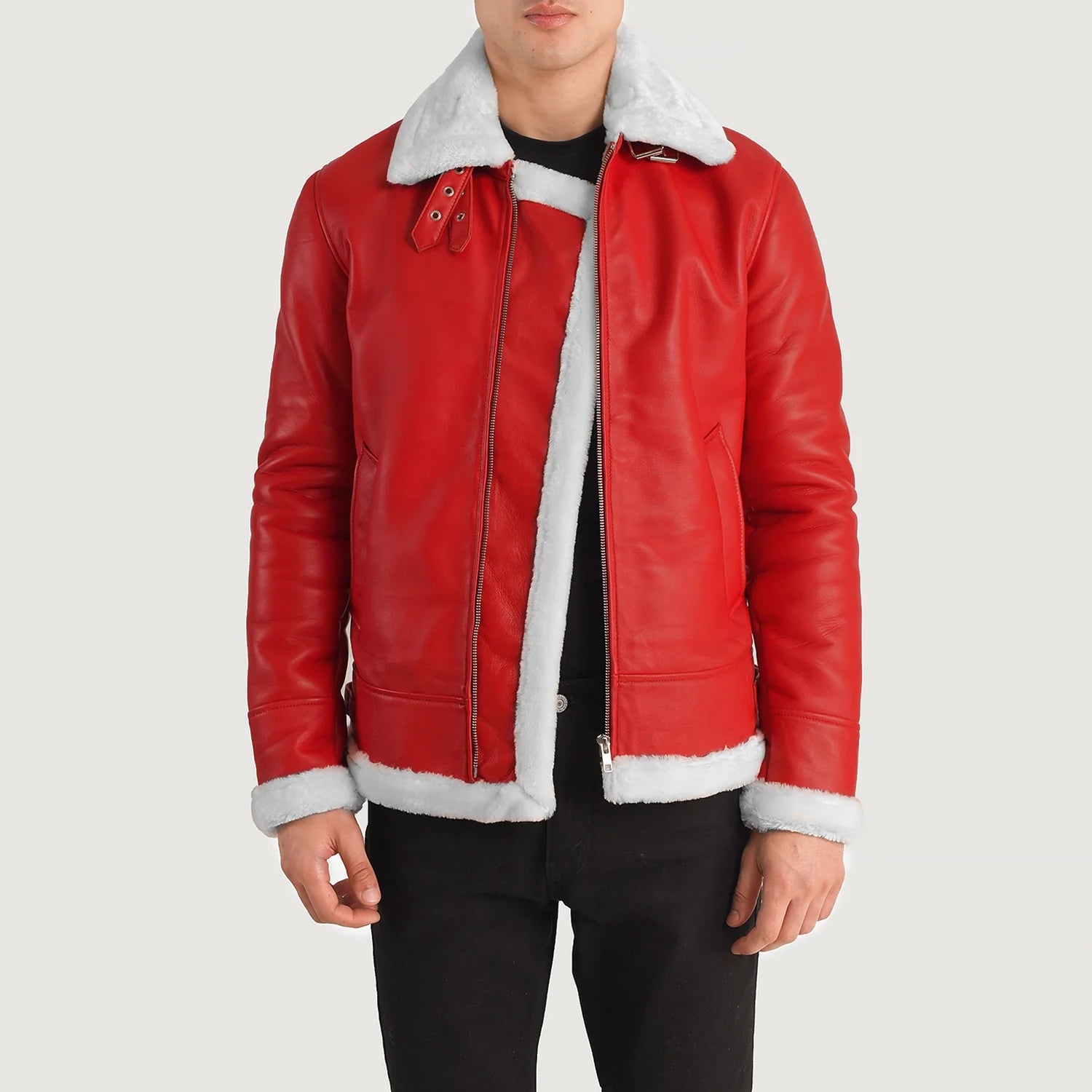 Francis B-3 Red Leather Bomber Jacket For Men – The Jacket Maker