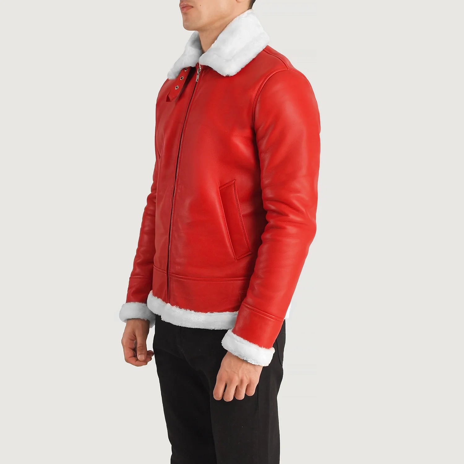 Francis B-3 Red Leather Bomber Jacket For Men – The Jacket Maker