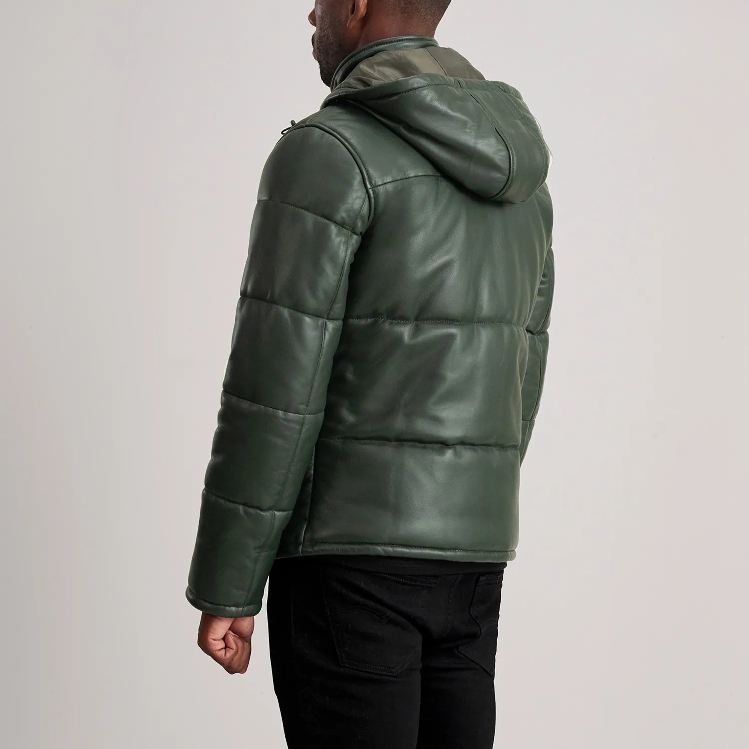 【GREEN】FAUX LEATHER PADDED JKT Faux Leather Puffer Jacket - Green | Levi's® US