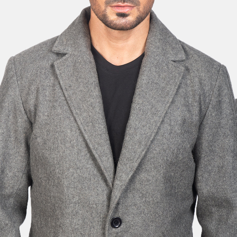 Men's Petrillo Grey Wool Single Breasted Coat – The Jacket Maker