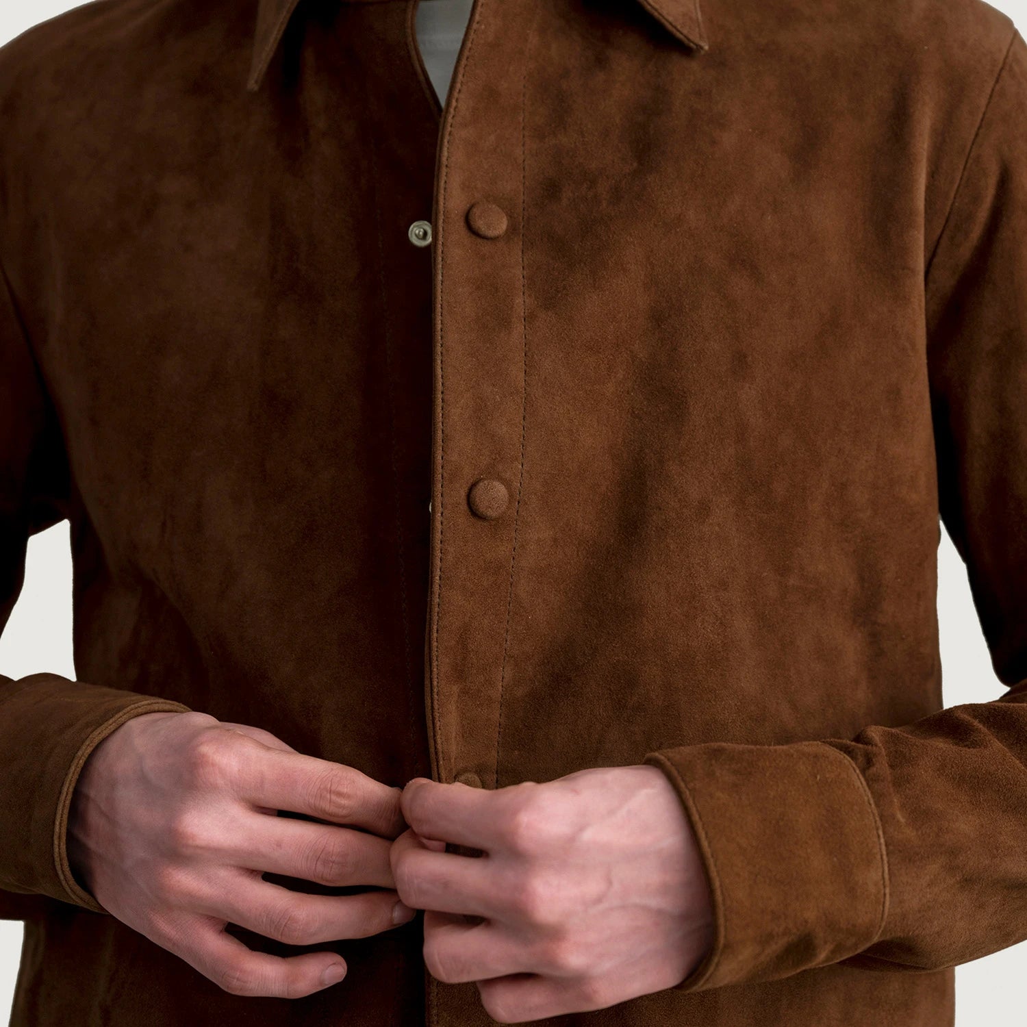 The Jacket Maker Mens Haven Brown Suede Leather Shirt The Jacket Maker Mens Haven Brown Suede Leather Shirt