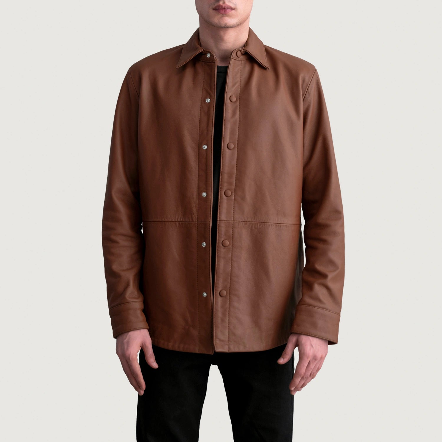 Haven Matte Brown Leather Shirt For Men – The Jacket Maker Haven Matte Brown Leather Shirt For Men – The Jacket Maker