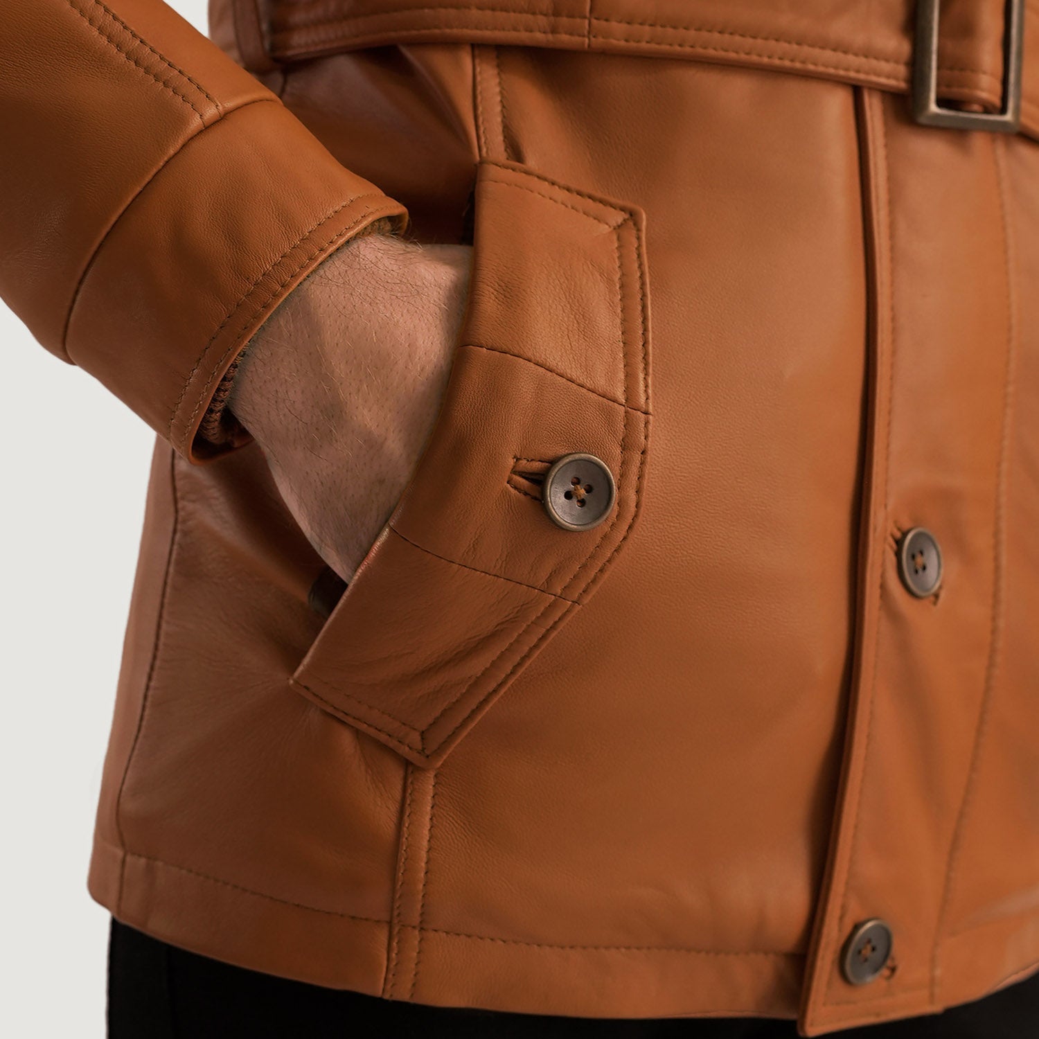 Hunter Tan Brown Fur Leather Jacket For Men – The Jacket Maker