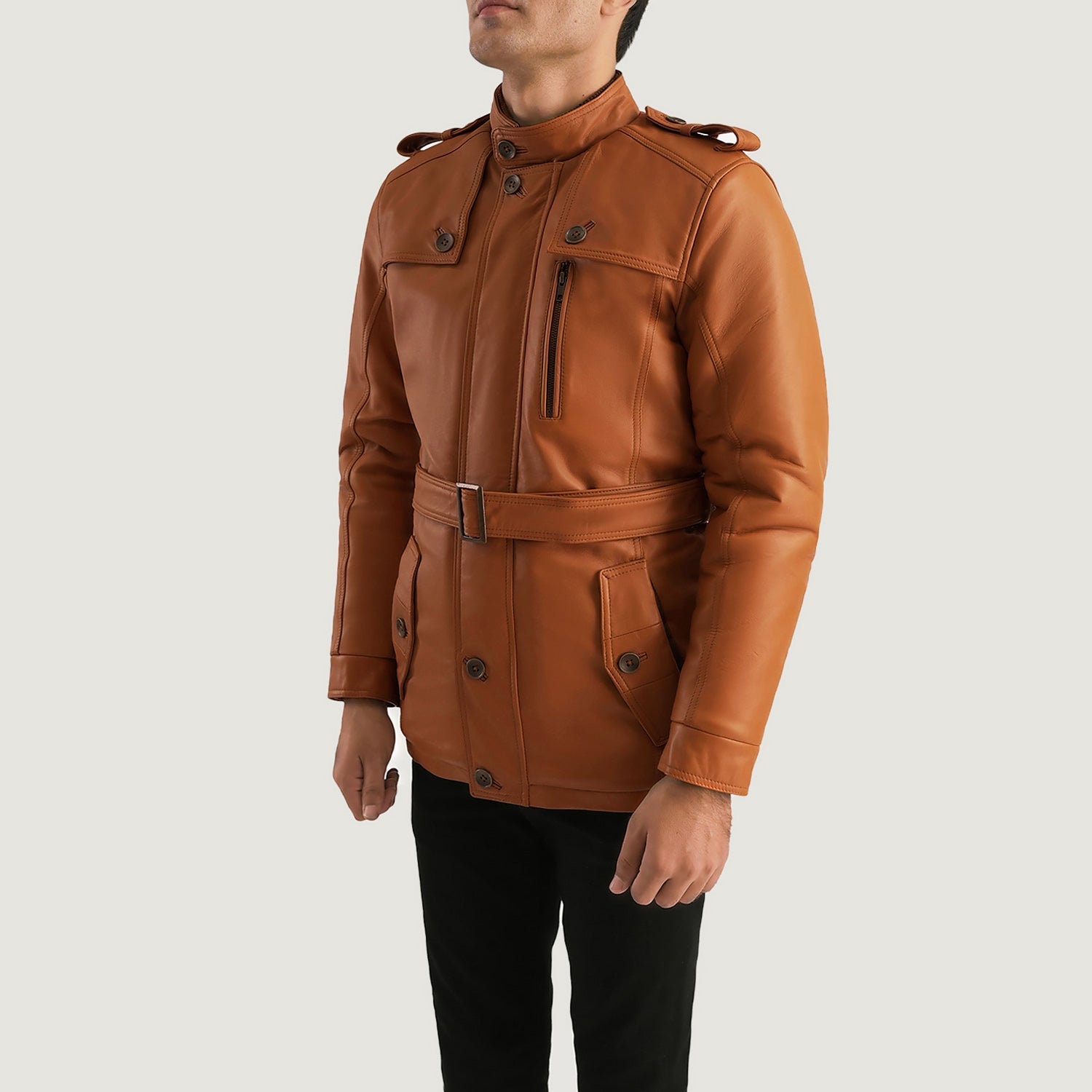 Hunter Tan Brown Fur Leather Jacket For Men – The Jacket Maker