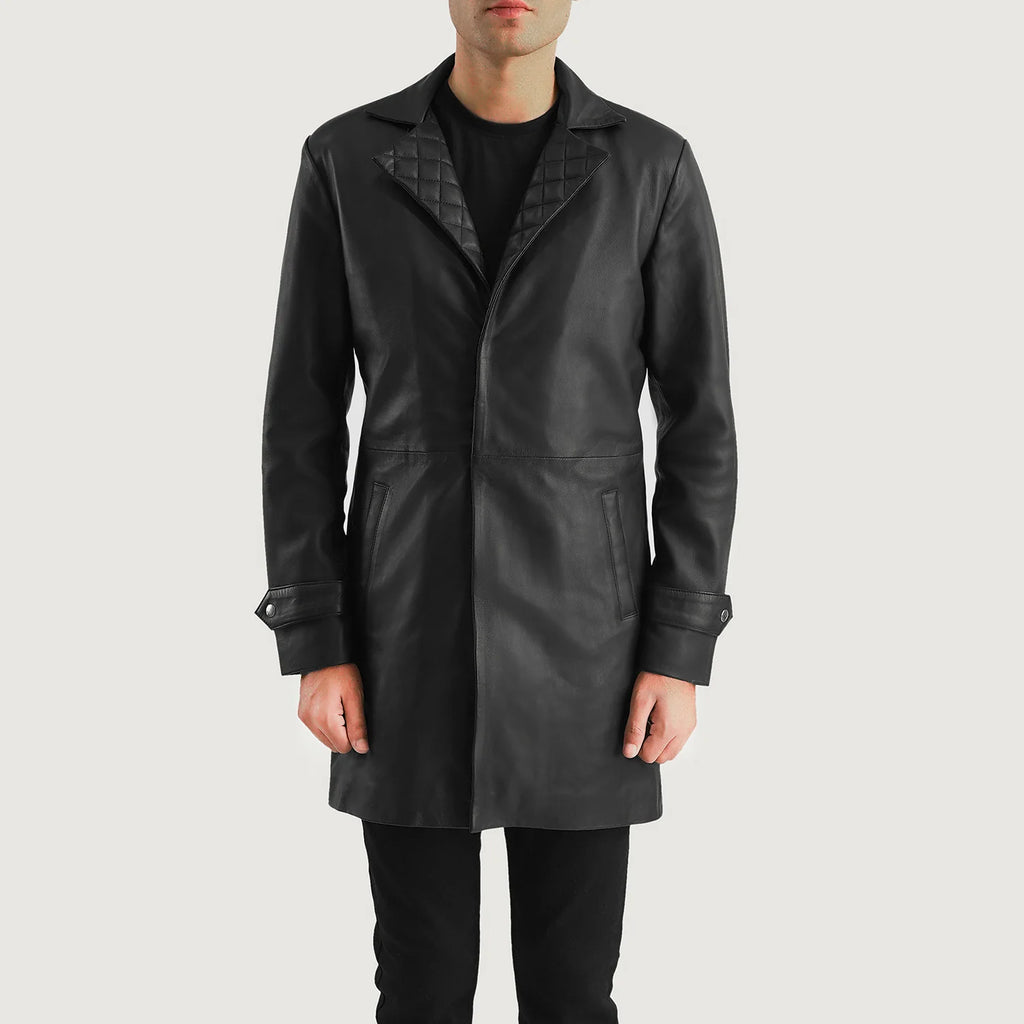 leather dress coats for men H310BOA