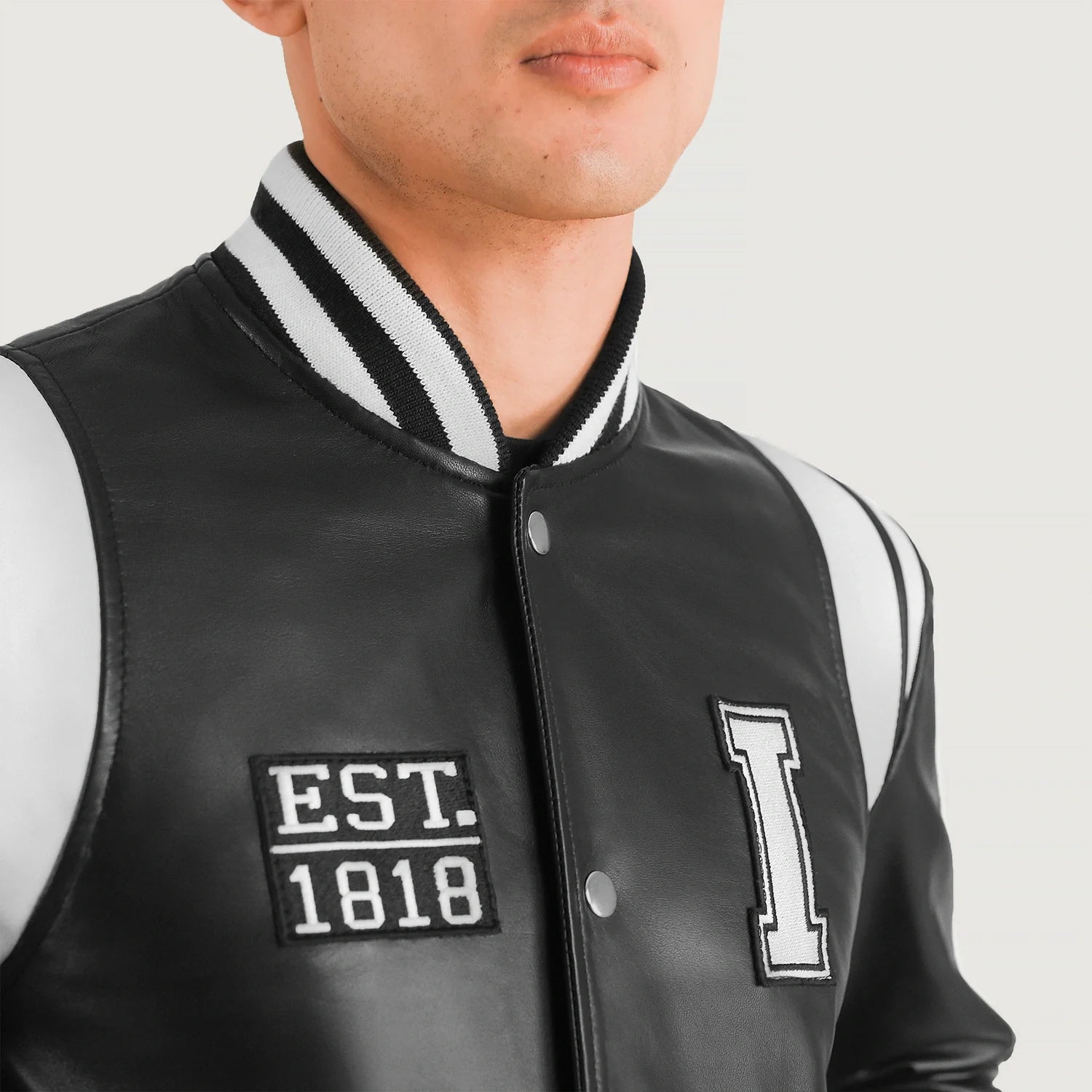 Liberte Illinois Black Leather Varsity Jacket For Men – The