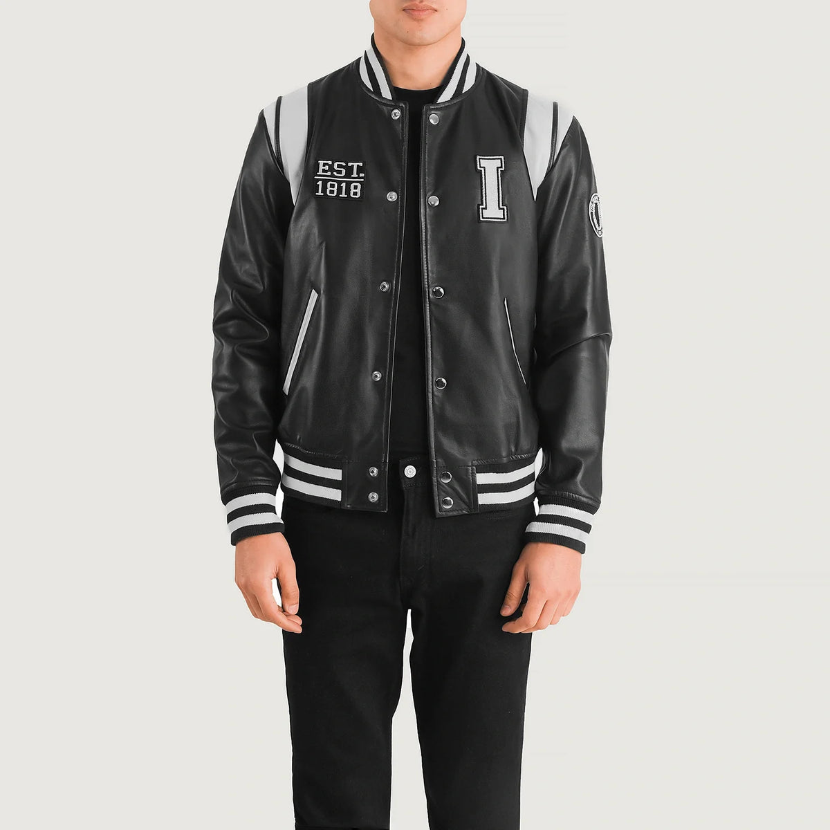 Liberte Illinois Black Leather Varsity Jacket For Men – The Jacket